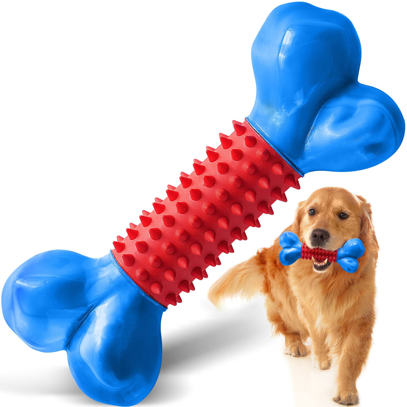Ultra-Durable Dog Chew Toys for Large & Aggressive Chewers – Heavy-Duty Nylon Rubber Bones for Medium to Big Dogs – Indestructible Puppy Toy Gift for Christmas – Perfect for Playtime, Training & Teething Relief