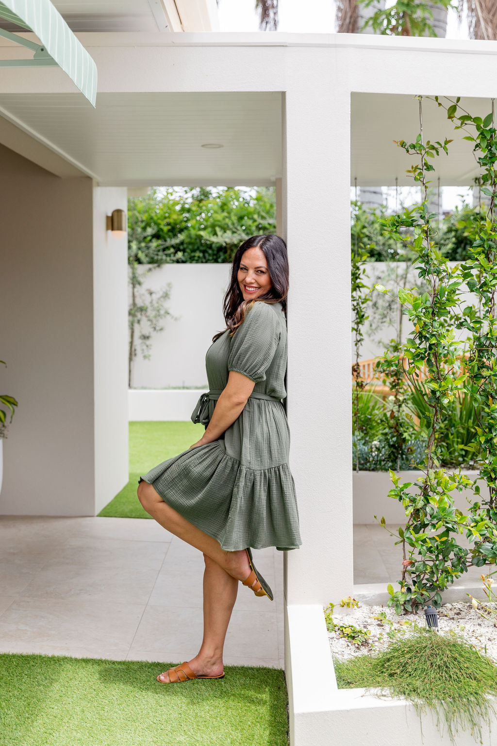Khaki Mali Dress for Women - Casual Summer Maxi Dress with Pockets - Perfect for Beach, Vacation & Everyday Wear