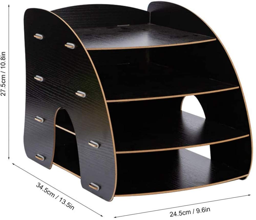 Qiuqiu Desktop Storage Box & Magazine Organizer - A4 File Holder with Multiple Layers & Compartments, Book Holder for Office, Home, School - Perfect for Desk Organization & Document Storage