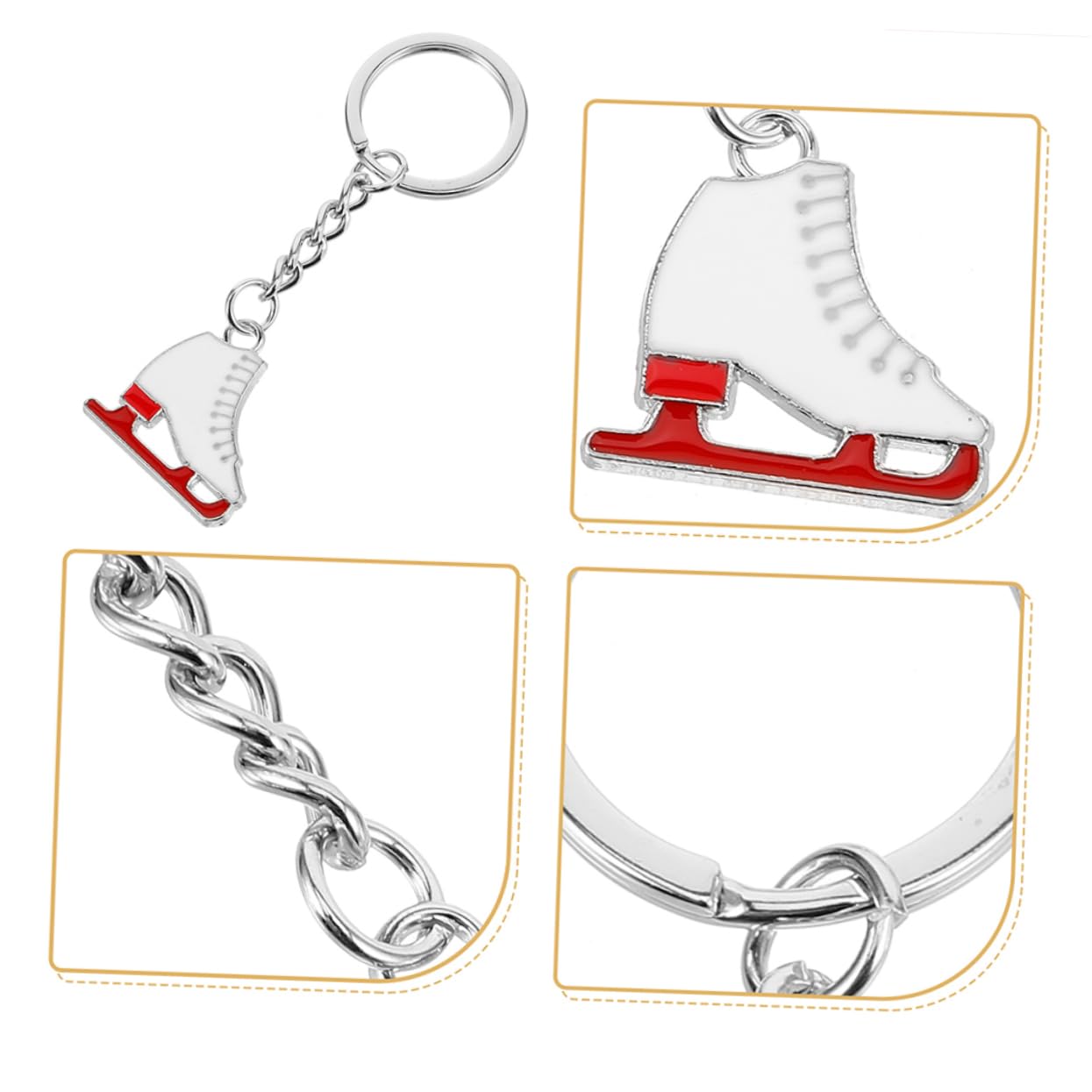 Coolhiya Small Ice Skates Keychain - Metal Hanging Keychain for Backpacks, Bags & Keys - Unique Skating-Themed Gift for Figure Skaters & Winter Sports Fans - Perfect for Backpack Decor, Keyring Accessory & Winter Festival Gifts