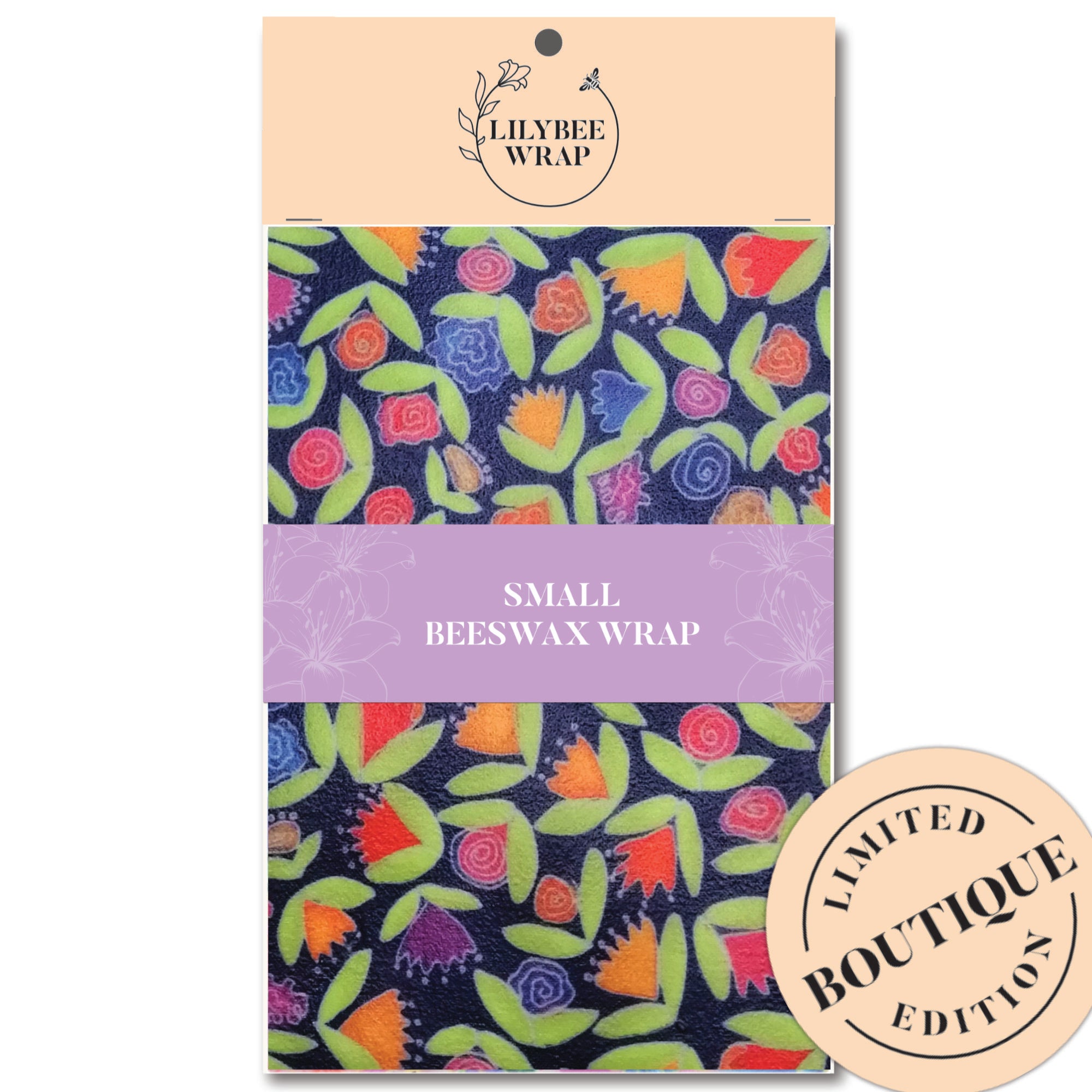Organic Beeswax Food Wrap - Eco-Friendly Reusable Small Flower Crown Design for Food Storage, Perfect for Sandwiches, Snacks & Leftovers | Sustainable Kitchen Essentials