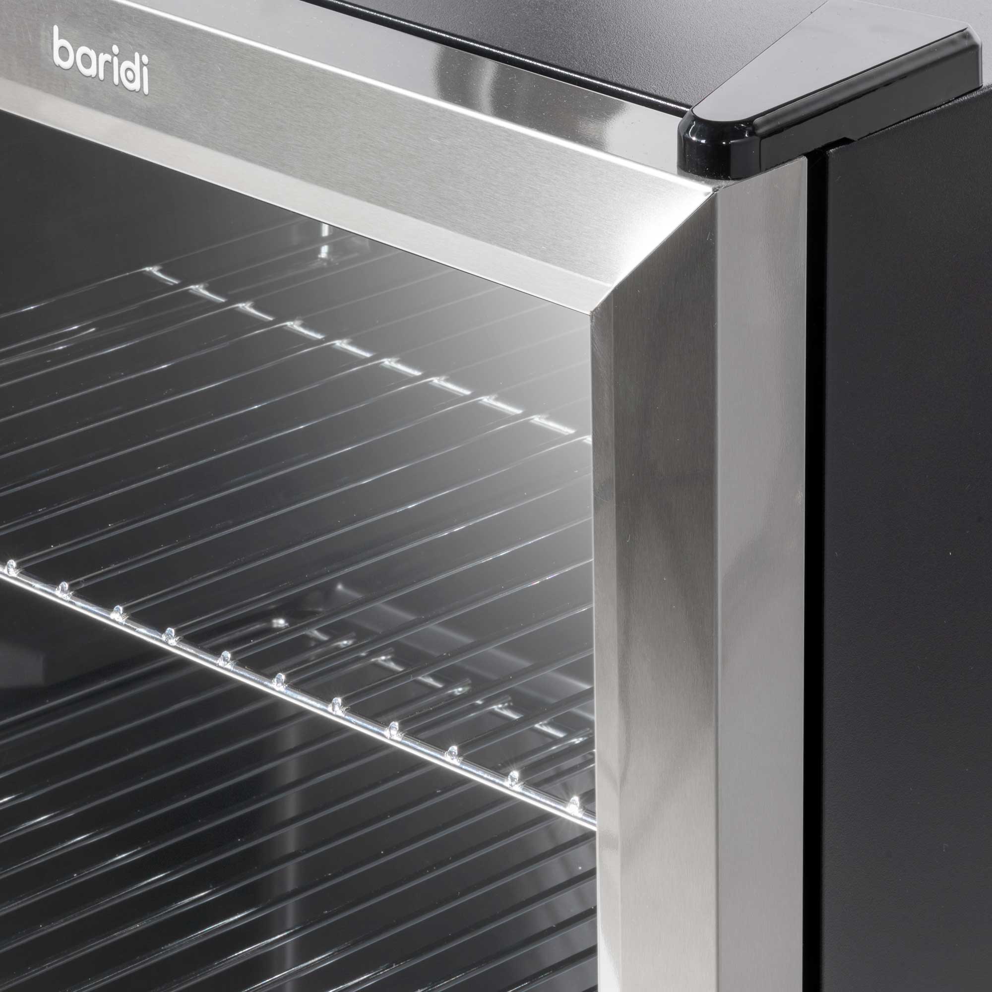 Baridi 50L Mini Fridge for Drinks & Wine - Compact Beverage Cooler with LED Light & Stainless Steel Design - Perfect for Home, Office, Dorm, or Bar Use - Model DH75