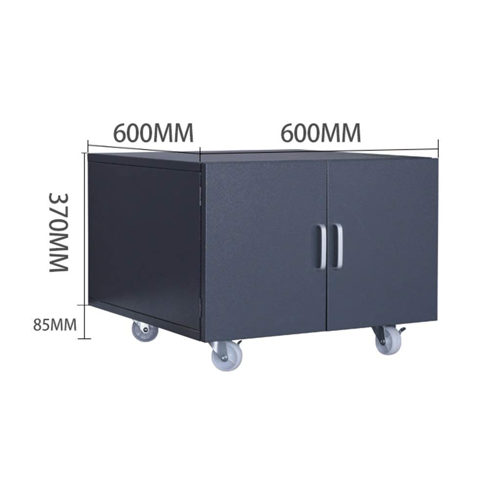 Heavy-Duty Black Printer Stand with Wheels - 60x60x37cm Removable Storage Cabinet for A3 Copiers & Printers - Perfect for Home Office, Printing Shops & Workspaces