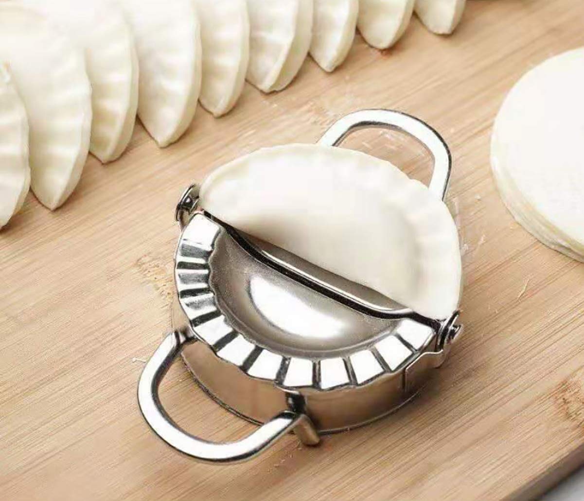 304 Stainless Steel Dumpling Maker & Empanada Press with Templates - Perfect for Pot Stickers, Ravioli, Pierogi - Includes Dumpling Skin Cutter & Press Pattern (2-Pack) - Ideal for Home Cooking, Asian Cuisine, and Party Snacks