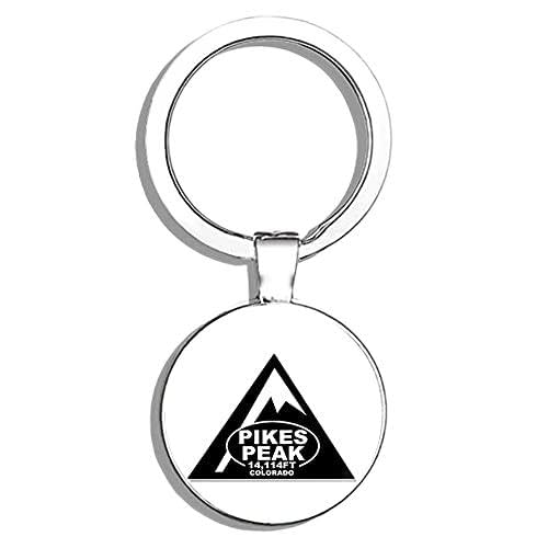 Black Triangle Pikes Peak 14,114ft Colorado Keychain - Double Sided Stainless Steel Key Ring with CO Logo - Perfect for Hiking, Climbing & Car Keys Organization
