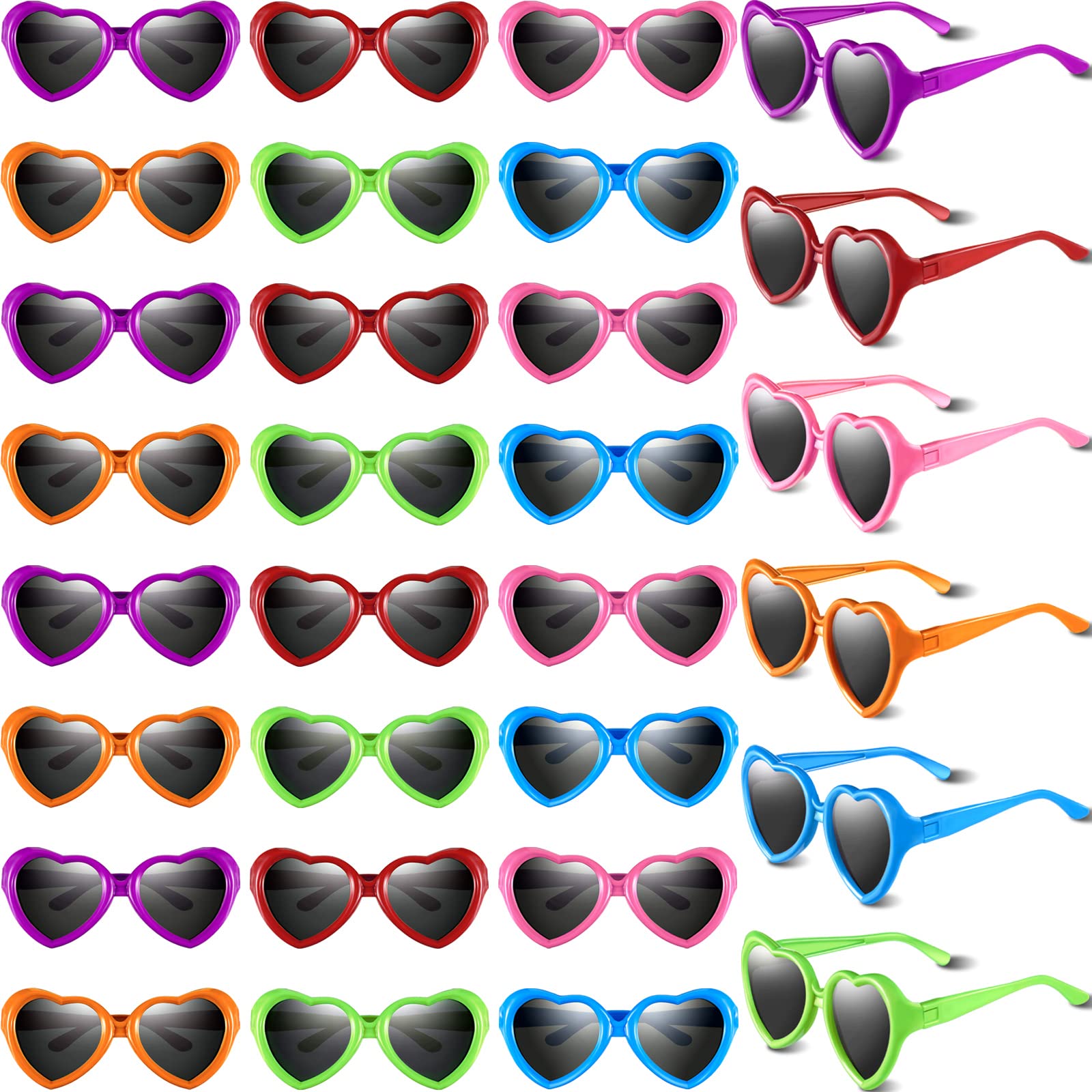 **Heart Shaped Kids Sunglasses - Neon Retro Sunglasses for Toddlers, Girls & Boys - UV Protection for Outdoor Play, Beach & Summer Activities**