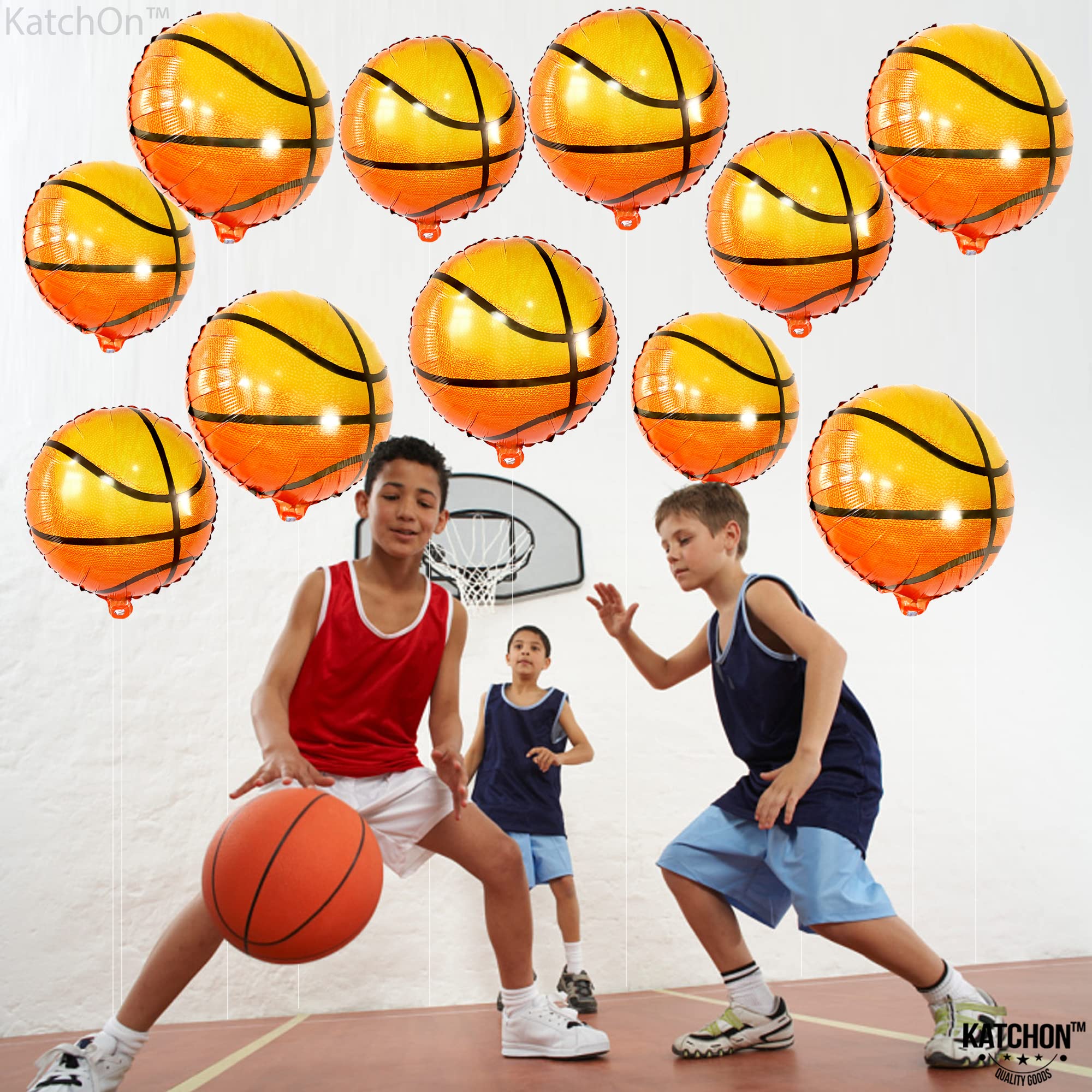 18-Pack Gender Reveal Party Decorations Set - 35 Inch Pink Foil Bow Balloons & 18 Inch Basketball Themed Decor for Baby Showers, Sports Birthday Parties | Perfect for Basketball Theme Celebrations, Baby Gender Reveals & Balloon Backdrops