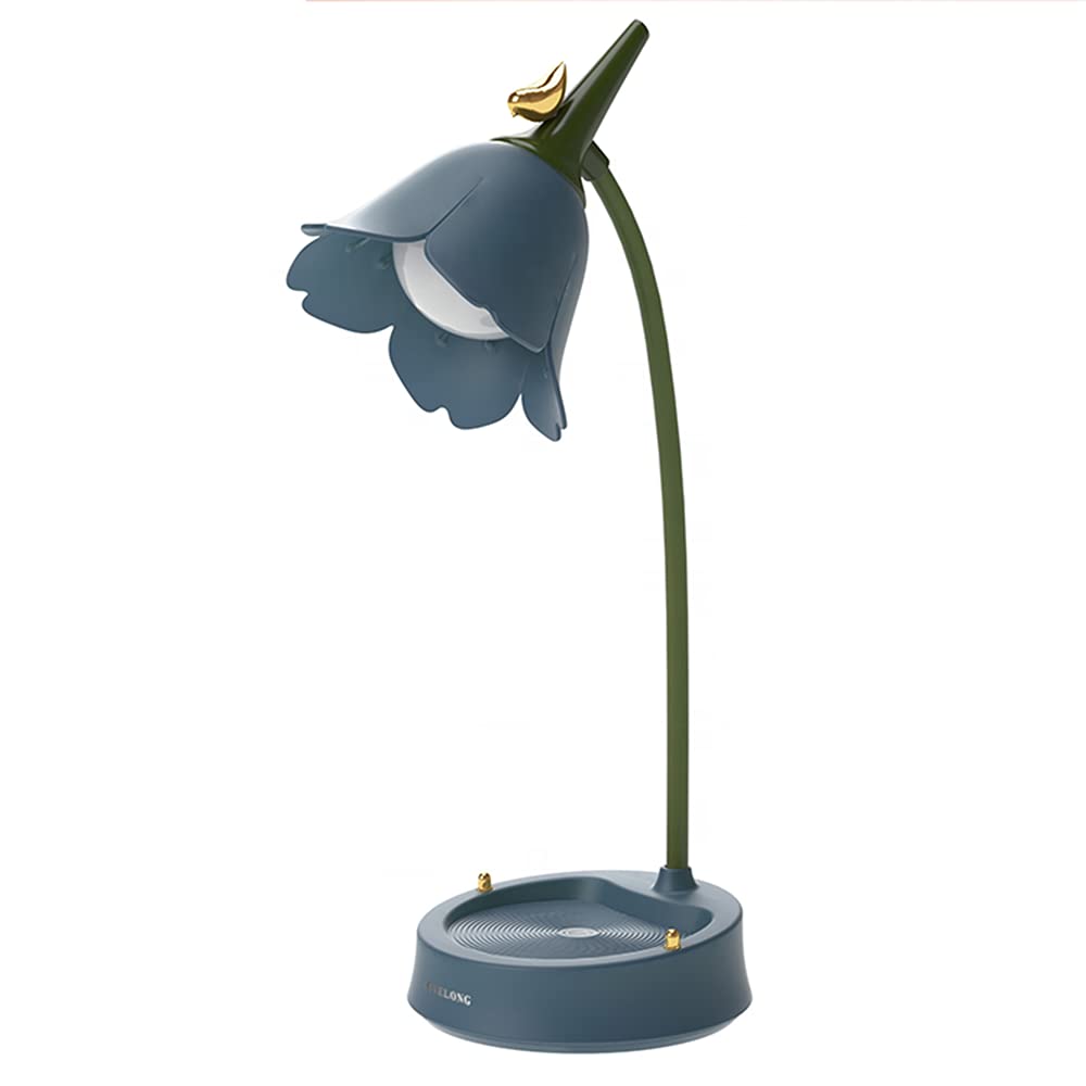Rechargeable LED Desk Lamp with Adjustable Gooseneck - Dimmable Touch Control, Cordless Eye-Caring Night Light for Kids & Students | Perfect for Bedroom, Dorm Room, Office, and Reading