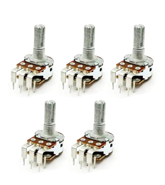 SP B50K Ohm Dual Linear Taper 6-Pin Rotary Potentiometers (Pack of 5) - Perfect for Audio Equipment, Guitar Pedals & DIY Electronics Projects