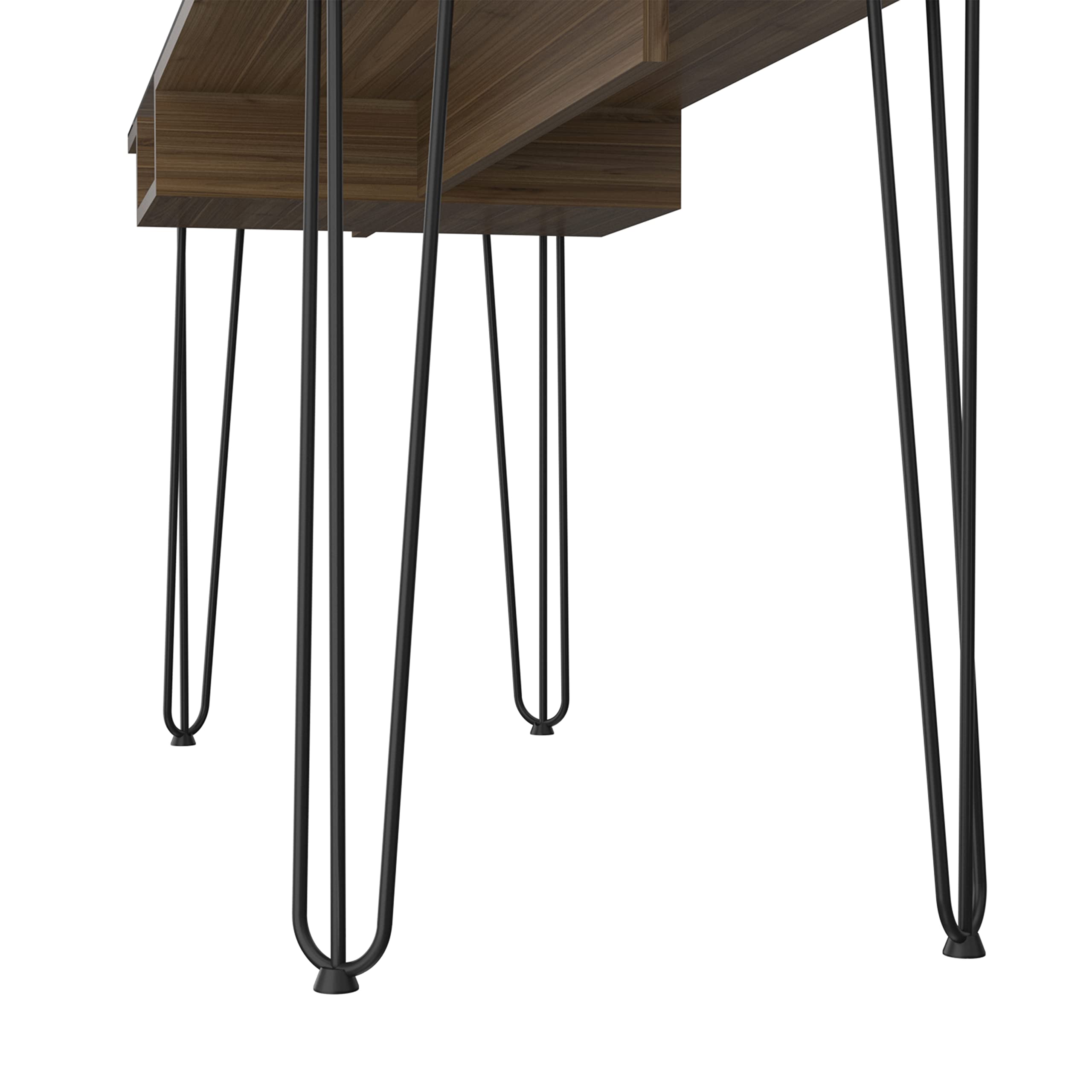 Arizona 140 Writing Desk with 4 Hairpin Legs and Open Shelf - Modern Mahogany Wood Study Desk for Home Office, Small Space & Dorm Room - Perfect for Remote Work, Online Classes & Creative Projects