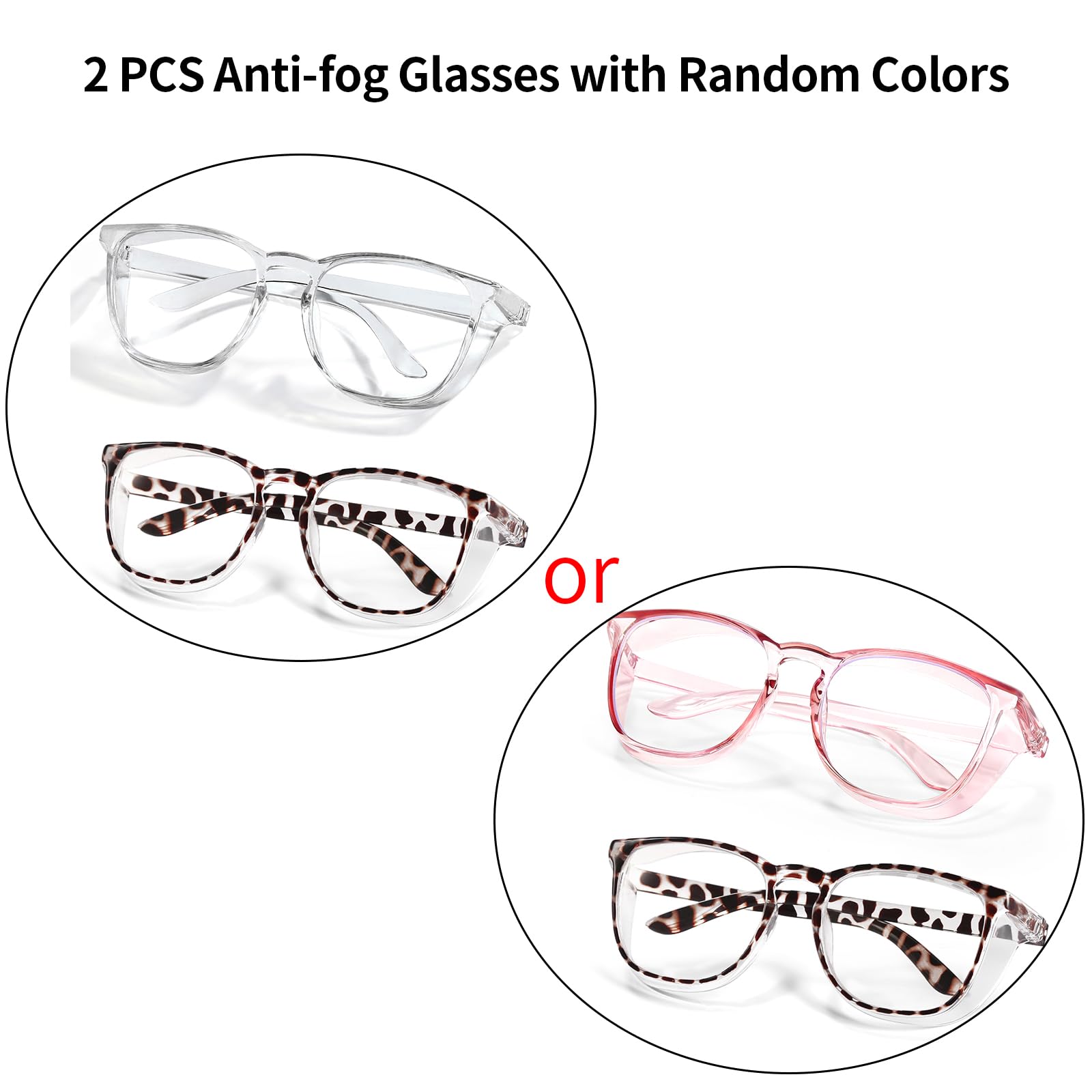 LASMEX Stylish Safety Glasses for Women & Girls - Anti-Fog Protective Eyewear with Clear Lens - Perfect for Lab Work, DIY Projects & Outdoor Activities
