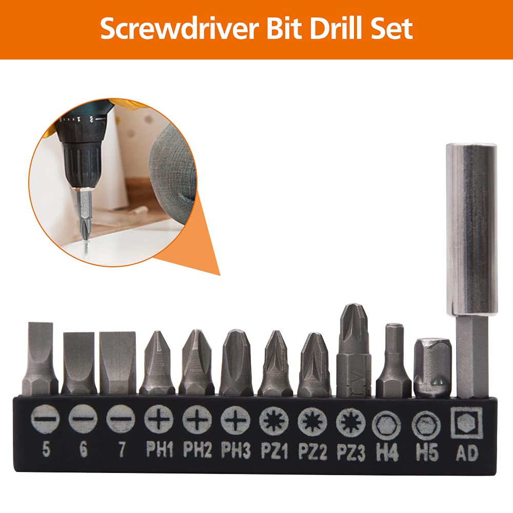 Flexible Drill Bit Extension Set & Universal Socket Adapter Kit - 3pc Bendable Drill Bit Holder, 1/4