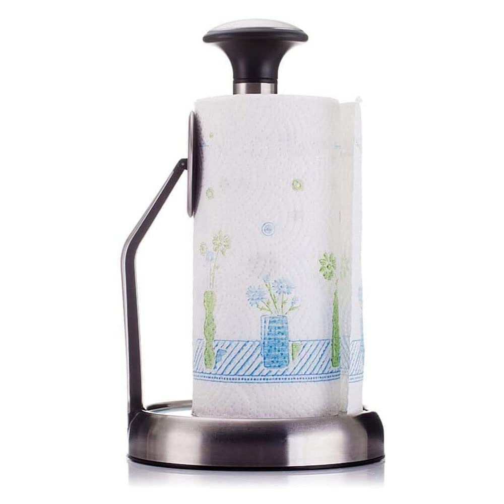 Stainless Steel Paper Towel Holder for Kitchen Countertop & Dining Table - Standing Paper Towel Dispenser for Home Decor & Organization - Perfect for Kitchen, Bathroom, Office & RV Use
