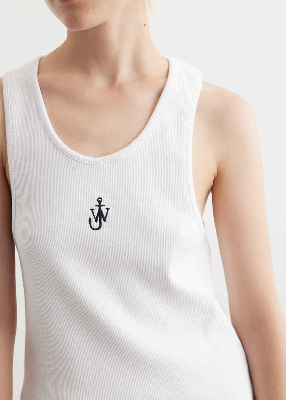 Anchor Embroidery Tank Top for Women - Summer Sleeveless Cotton Blouse - Casual Beachwear & Vacation Outfit