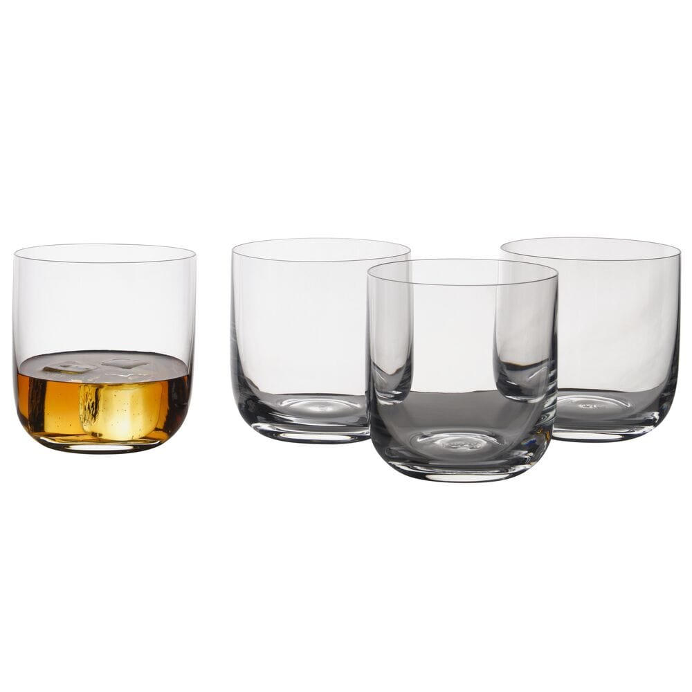 Premium Upton Set of 4 Double Old Fashioned Whiskey Glasses - Heavy Base Crystal Clear Drinking Glasses for Bourbon, Scotch, Cocktails - Perfect for Home Bars, Gifts & Entertaining