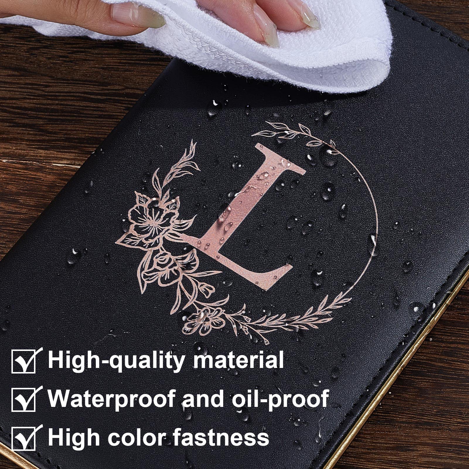 Professional Black PU Leather Server Book for Waitresses - Alphabet Waitress Book with Zipper Pocket, Cute Waiter Notebook for Restaurant Staff (Fits Server Apron, Perfect for Order Taking & Tip Tracking)