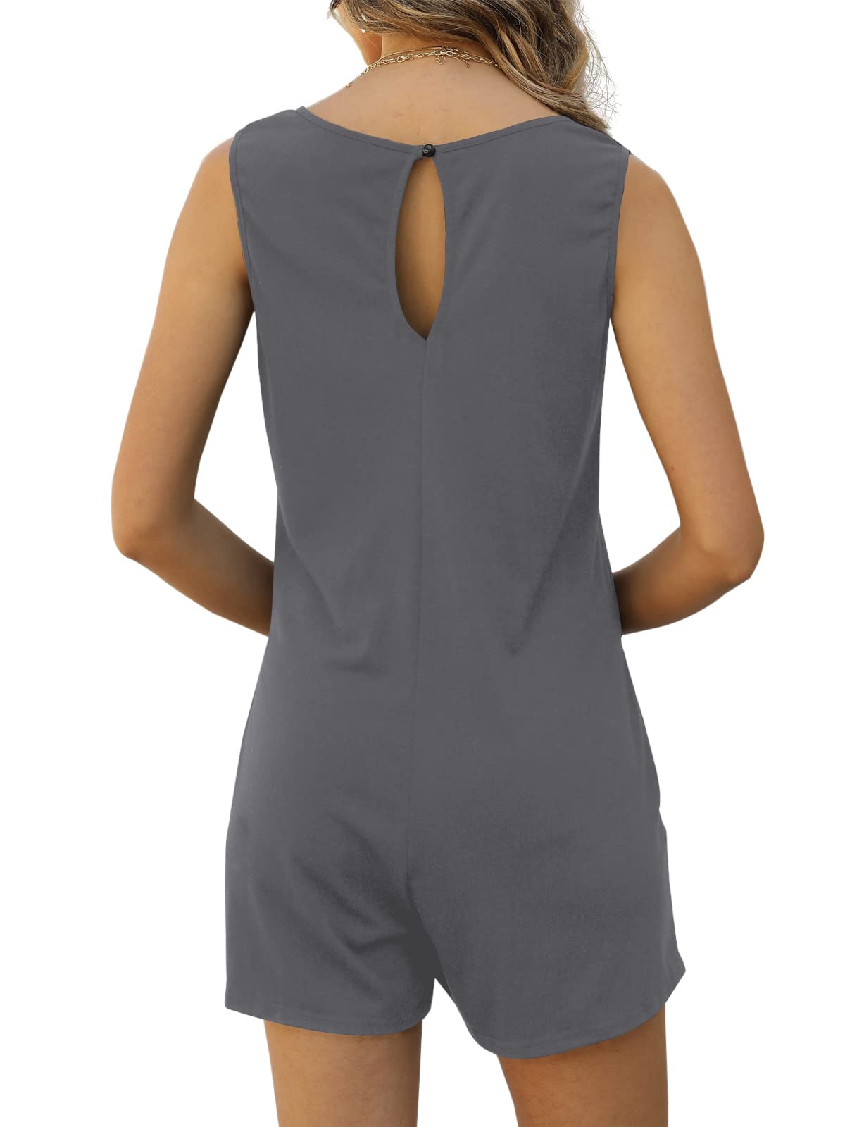 Women's Summer Casual Loose Tank Romper - Sleeveless Crewneck Jumpsuit Shorts with Pockets | Comfortable Outfit for Beach, Vacation & Daily Wear 2025