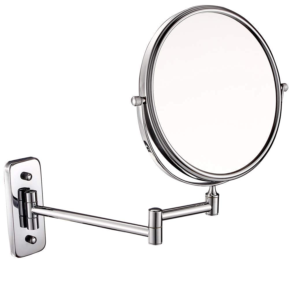 Wall Mounted Adjustable Double-Sided Magnifying Bathroom Mirror for Shaving & Makeup | Rustproof & Shatterproof Design | Perfect for Vanity, Cosmetic Application & Grooming