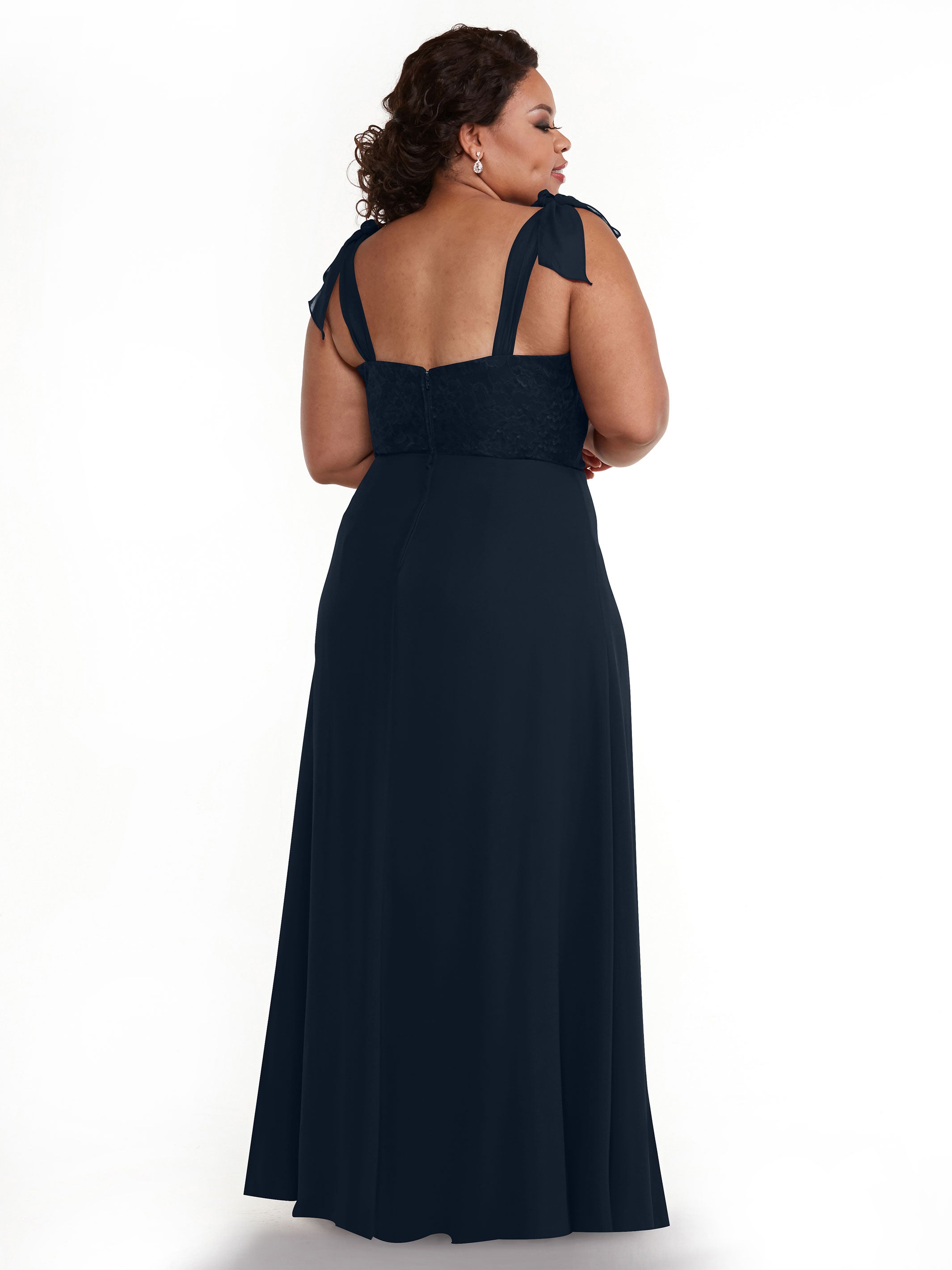 Elegant A-Line Bridesmaid Dress with Lace Bodice & Tulle Ribbon Straps - Perfect for Weddings, Formal Events & Special Occasions