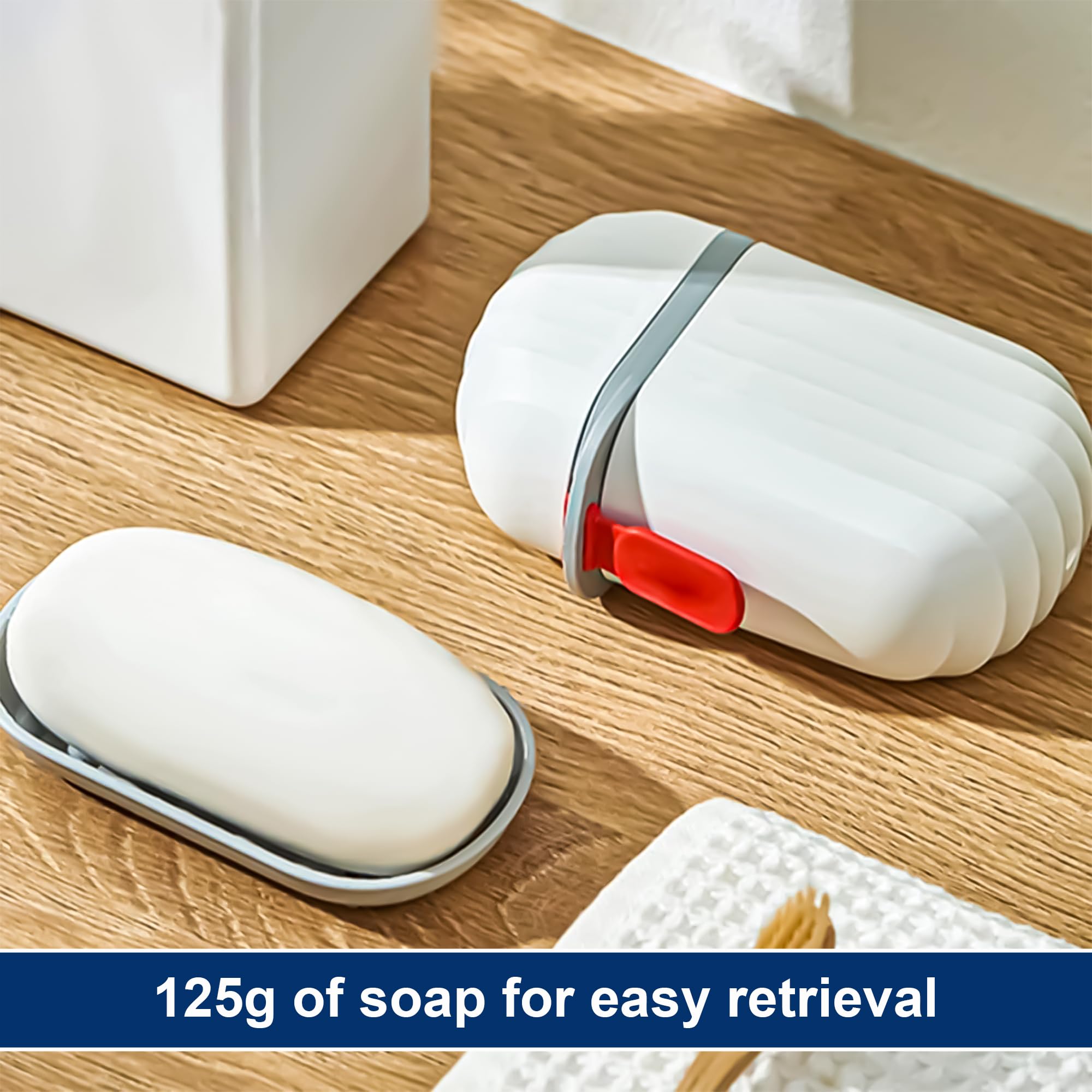 Eightiz 3-Piece Travel Soap Holder Set - Compact & Durable Plastic Soap Dish for Home, Camping, Hiking - Portable Soap Storage Case for Travel Accessories (White) - Perfect for Gym, RV Trips & Outdoor Adventures