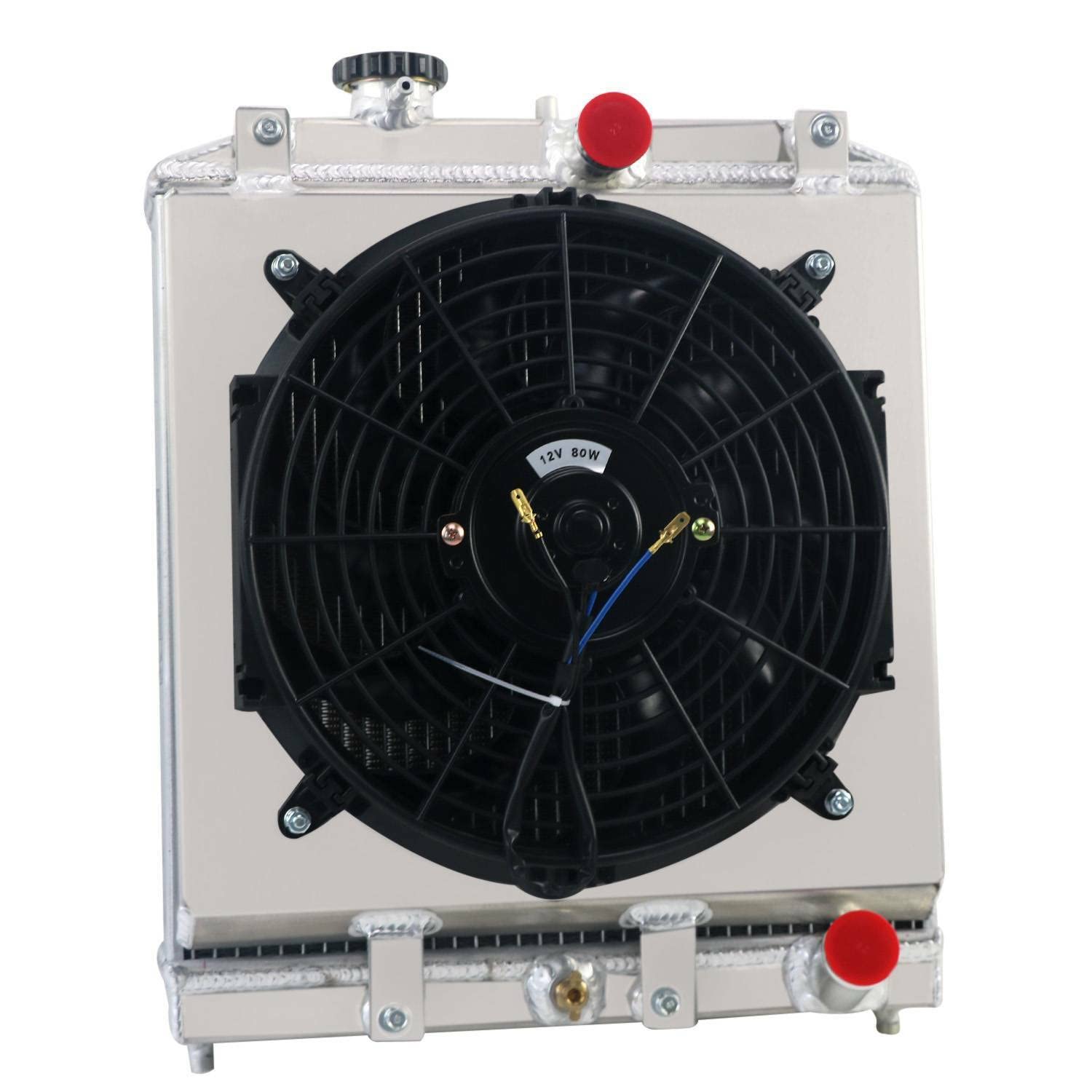 ReadyCool 4 Row Aluminum Radiator Shroud Fan Relay Kit - Compatible with 1992-2000 Honda Civic D15 D16 EK EG Del Sol & Acura Integra GS LS HX L4 L6 - Perfect for Engine Cooling & Performance Upgrades