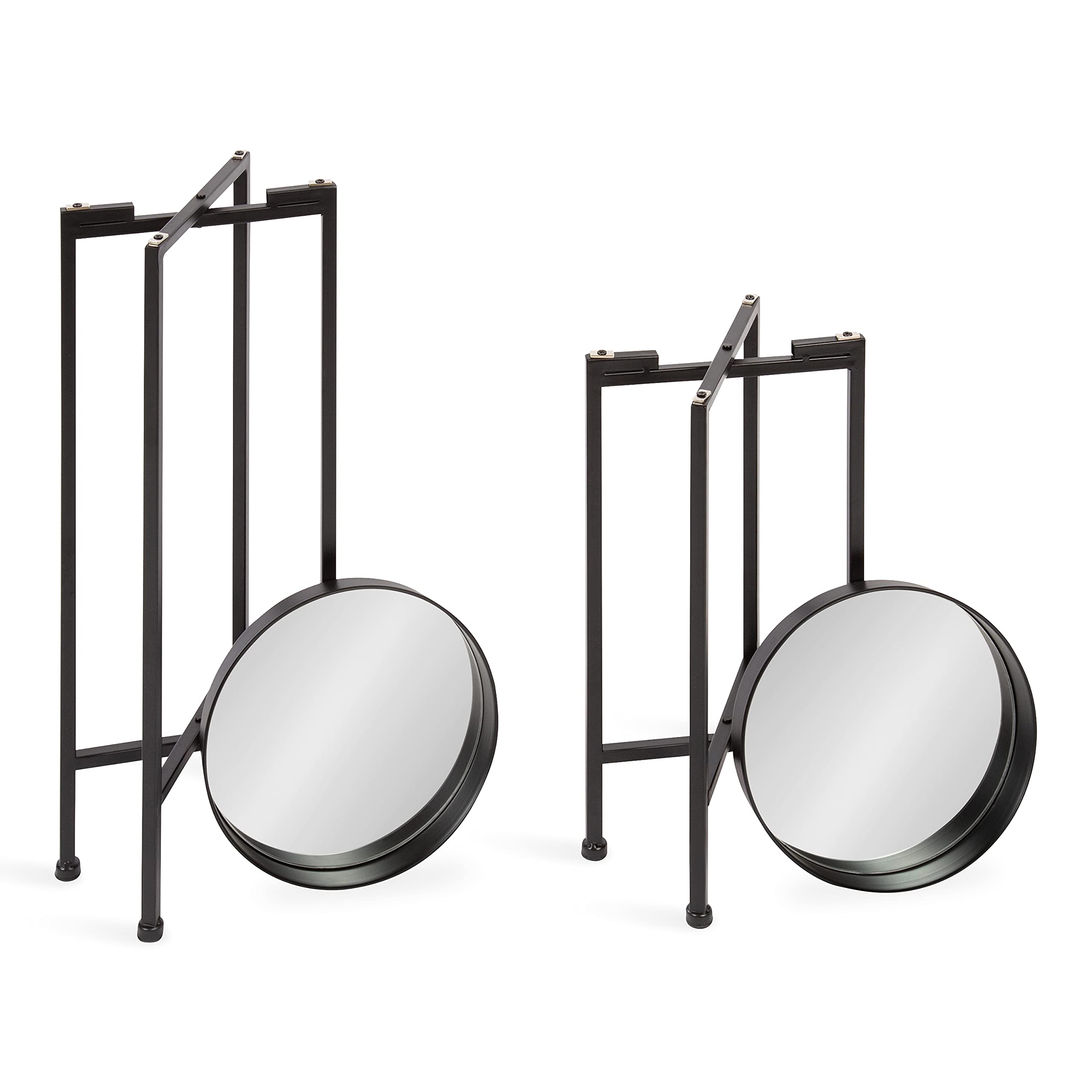 Kate and Laurel Celia Side Tables - Set of 2 Gold & White Modern Glam End Tables for Living Room, Bedroom & Office Decor