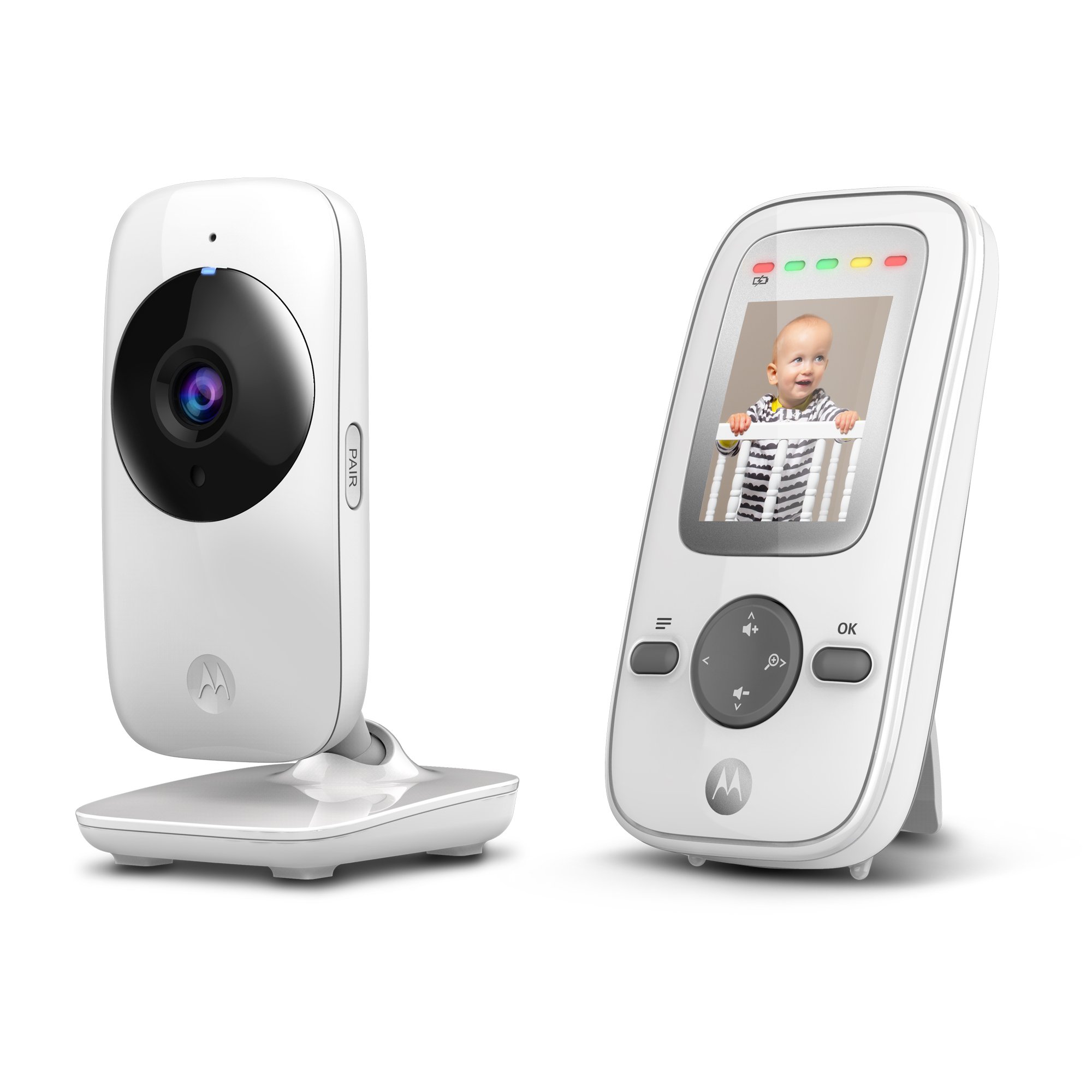 Motorola MBP481 2.4 GHz Digital Video Baby Monitor with 2-Inch Color Display, Digital Zoom & Infrared Night Vision - Wireless Baby Camera for Nursery, Bedroom & Travel