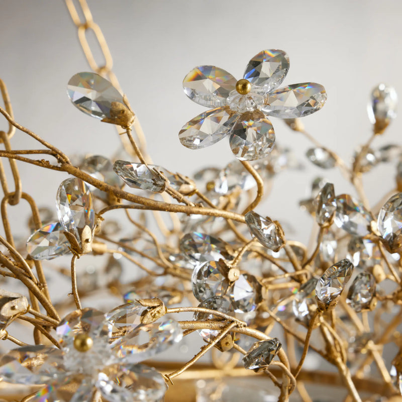 Fiore Crown Chandelier - 39/48/60 Inch Modern Crystal Ceiling Light Fixture for Dining Room, Living Room & Bedroom | Elegant Home Decor Lighting