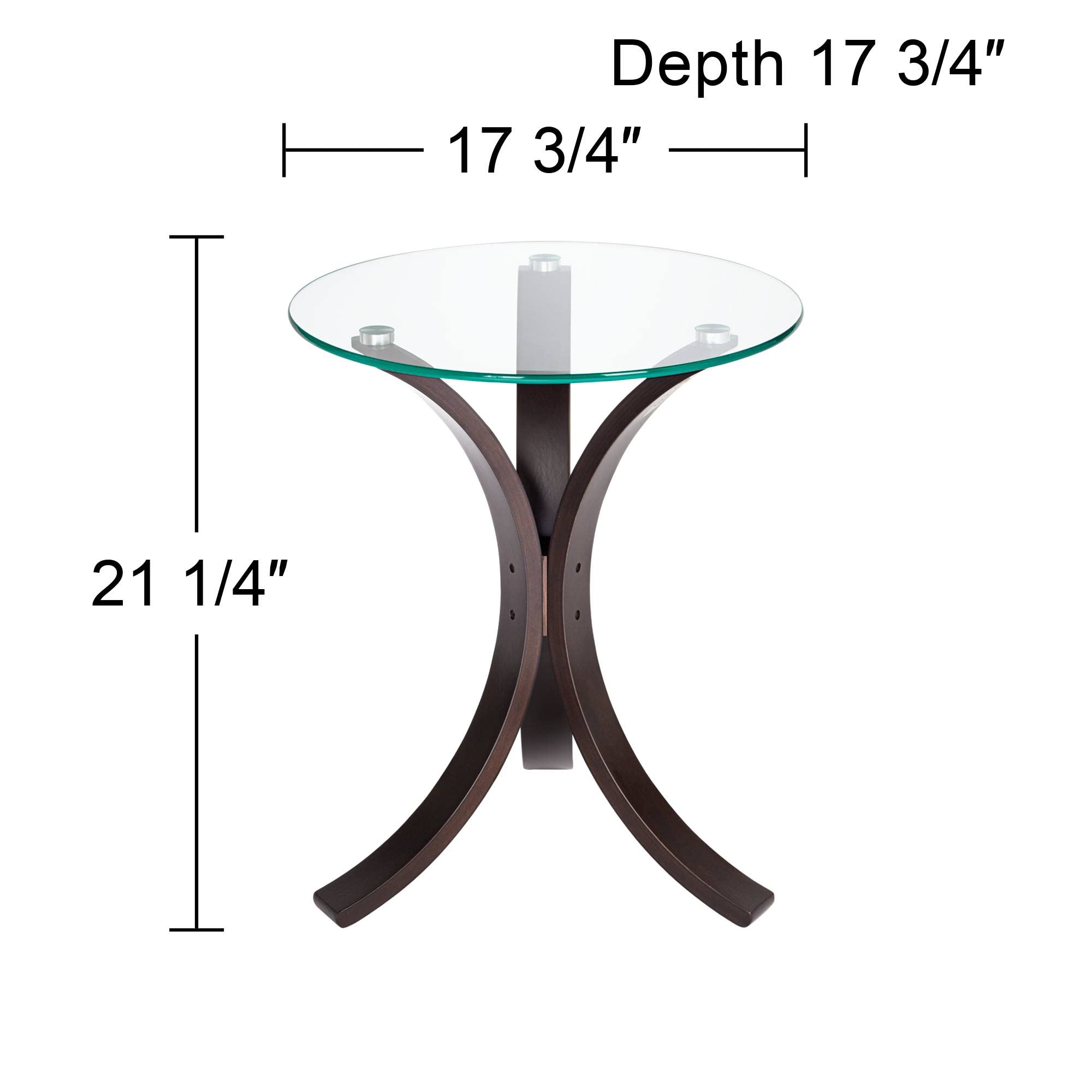 Studio 55D Niles Modern Bent Wood Round Accent Table - 17.75