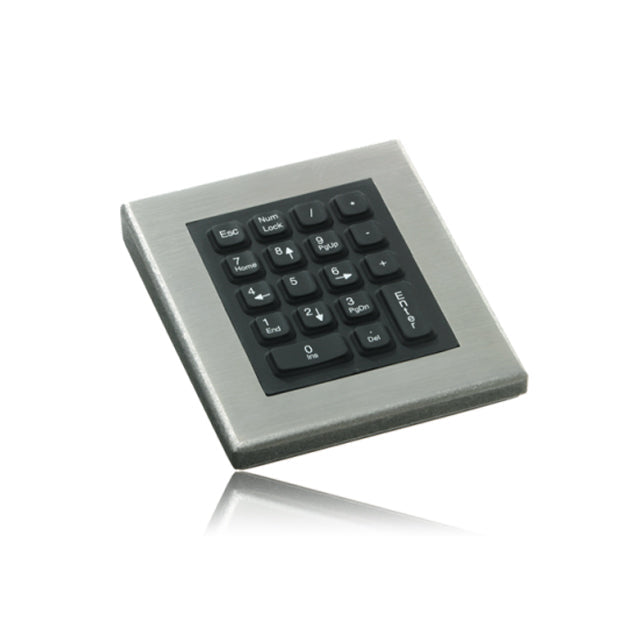 iKey Industrial Stainless Steel Numeric Keypad - Waterproof 16-Key Metal Keypad with USB for POS, Kiosk & Industrial Use - Perfect for Harsh Environments & Data Entry