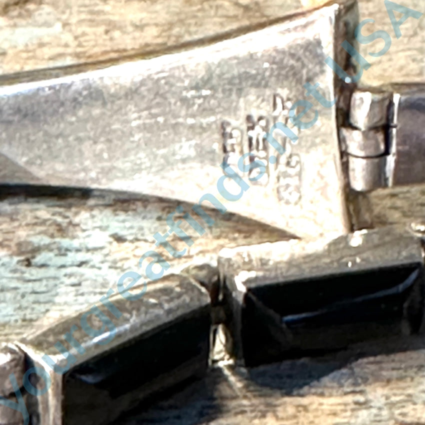Vintage 950 Sterling Silver Black Obsidian or Onyx Bracelet - Handmade in Mexico - Perfect for Boho Style, Spiritual Healing & Gift Giving