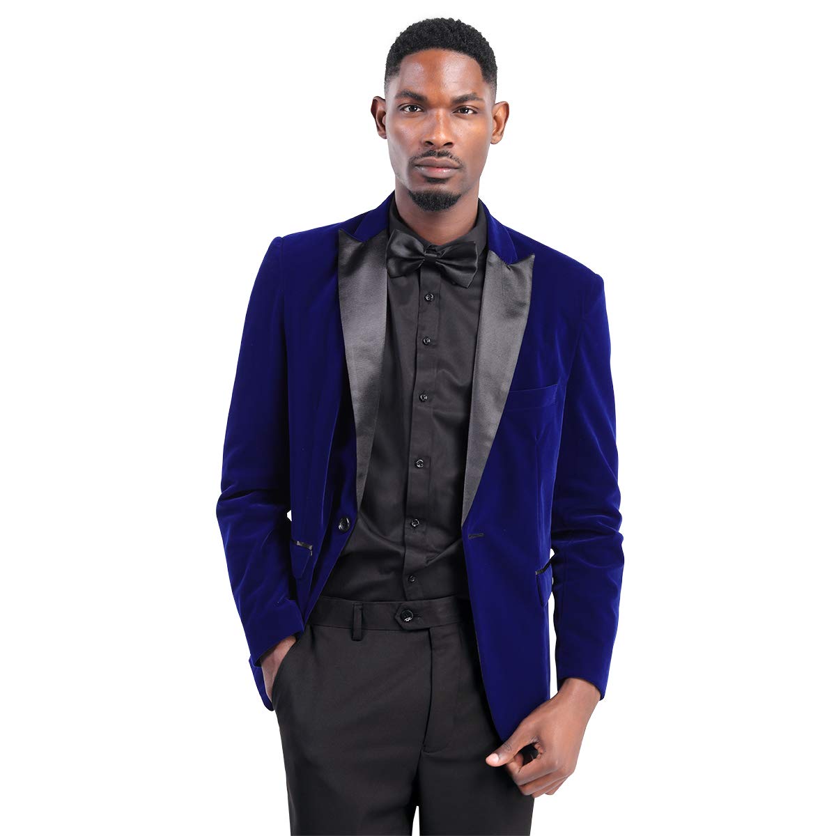 Cloudstyle Men's Peaked Lapel 1-Button Slim Fit Dinner Jacket - Formal Wedding Blazer & Prom Tuxedo Suit for Groom, Evening Events & Special Occasions