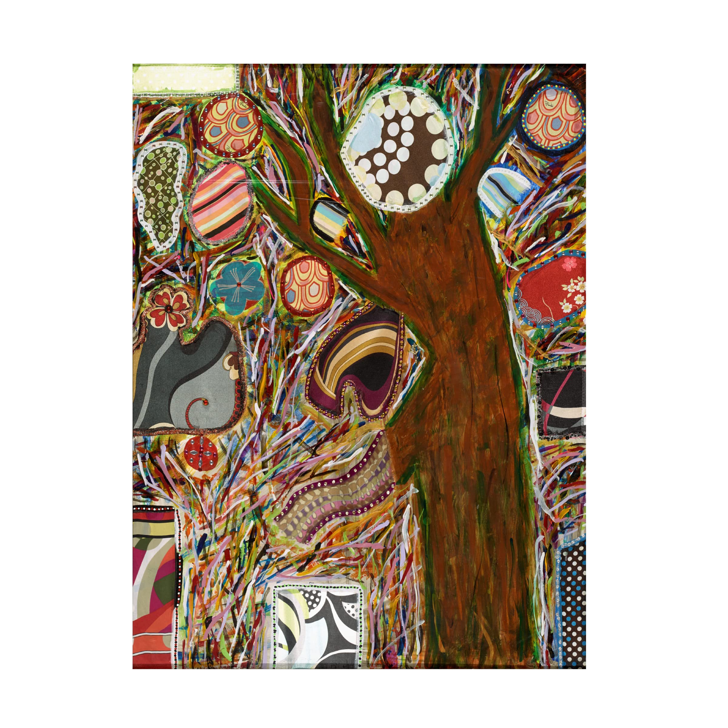 Trademark Fine Art 'Tree Party' Canvas Art by Sona - Vibrant Nature Painting for Living Room, Bedroom & Office Decor