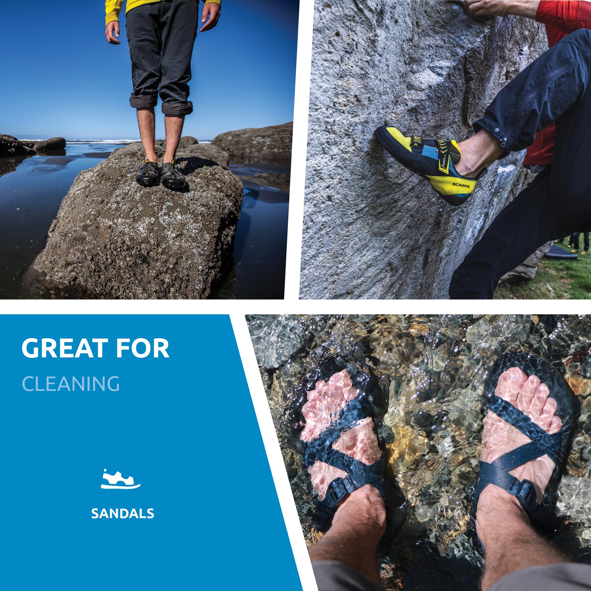 Nikwax Sandal Wash - Gentle Cleaner & Deodorizer for Sandals, Climbing Shoes, Sockless Footwear | Perfect for Outdoor Adventures, Gym Use & Travel