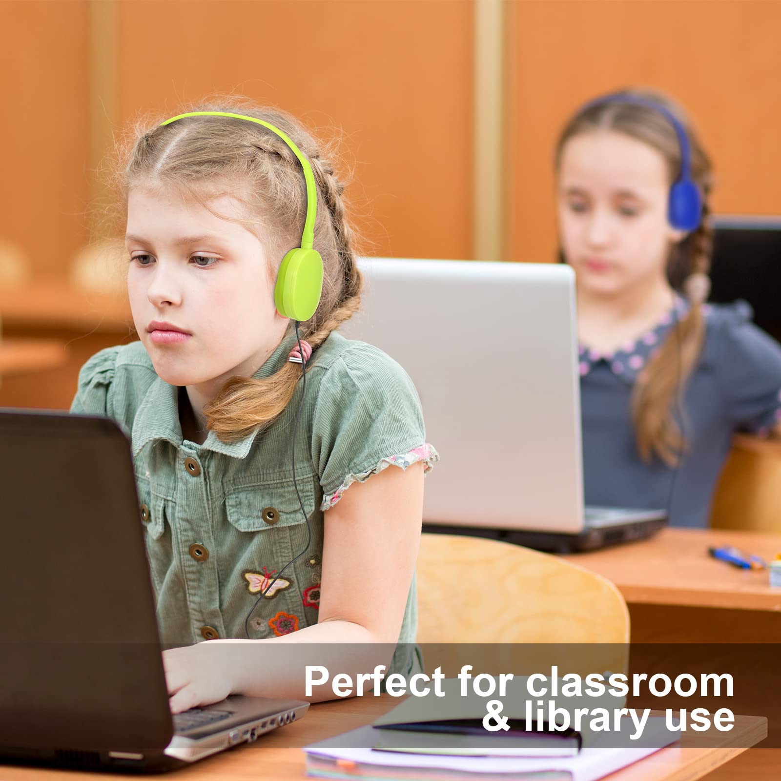 30 Pack Wired On-Ear Headphones for Kids - Adjustable Stereo Headphones with Bright Colors - Perfect for School, Travel, Airplane, Laptop & Tablet Use - Ideal for Boys & Girls