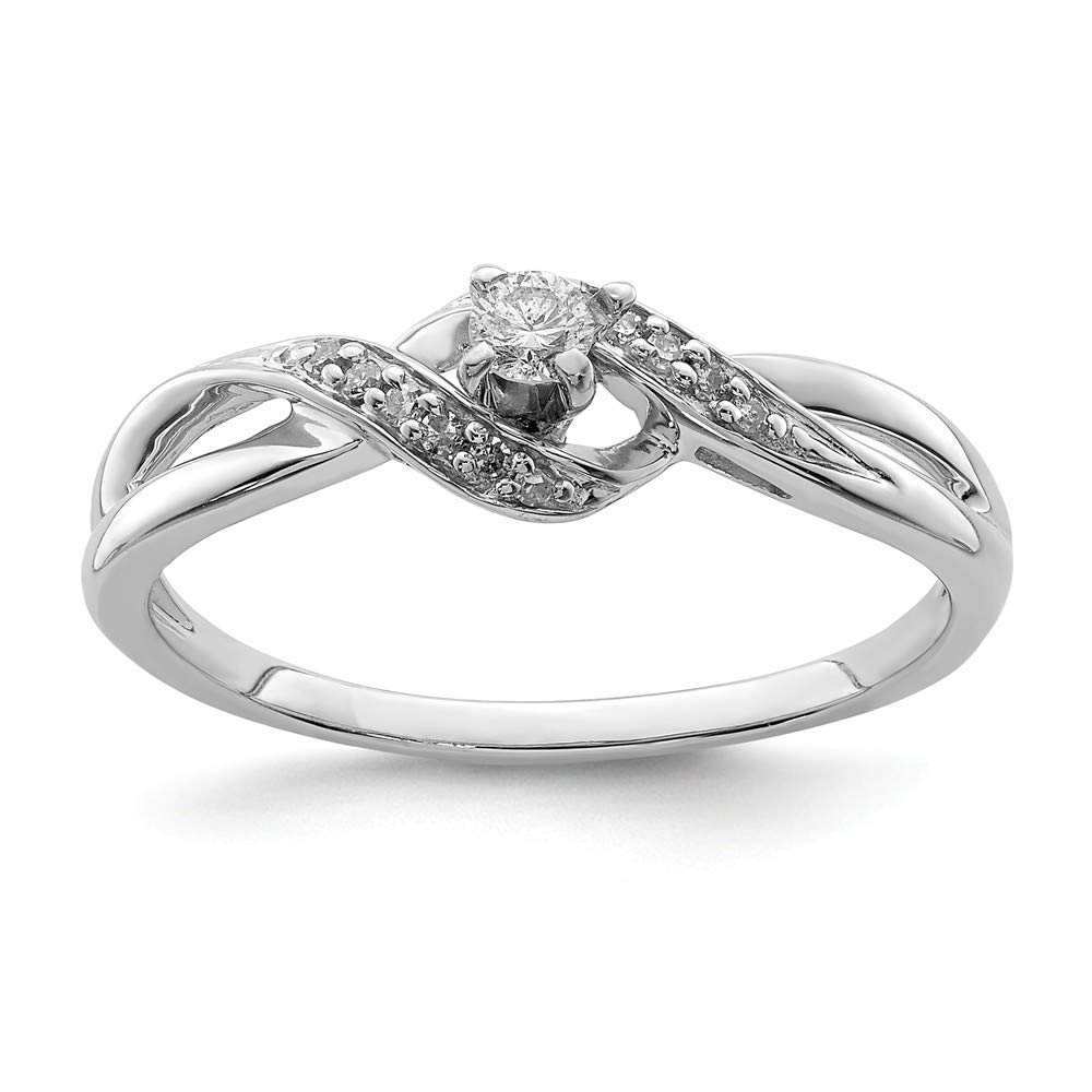 925 Sterling Silver Diamond Promise Engagement Ring - 1/8 CTTW, 2mm Band - Perfect for Proposals, Anniversaries & Romantic Occasions