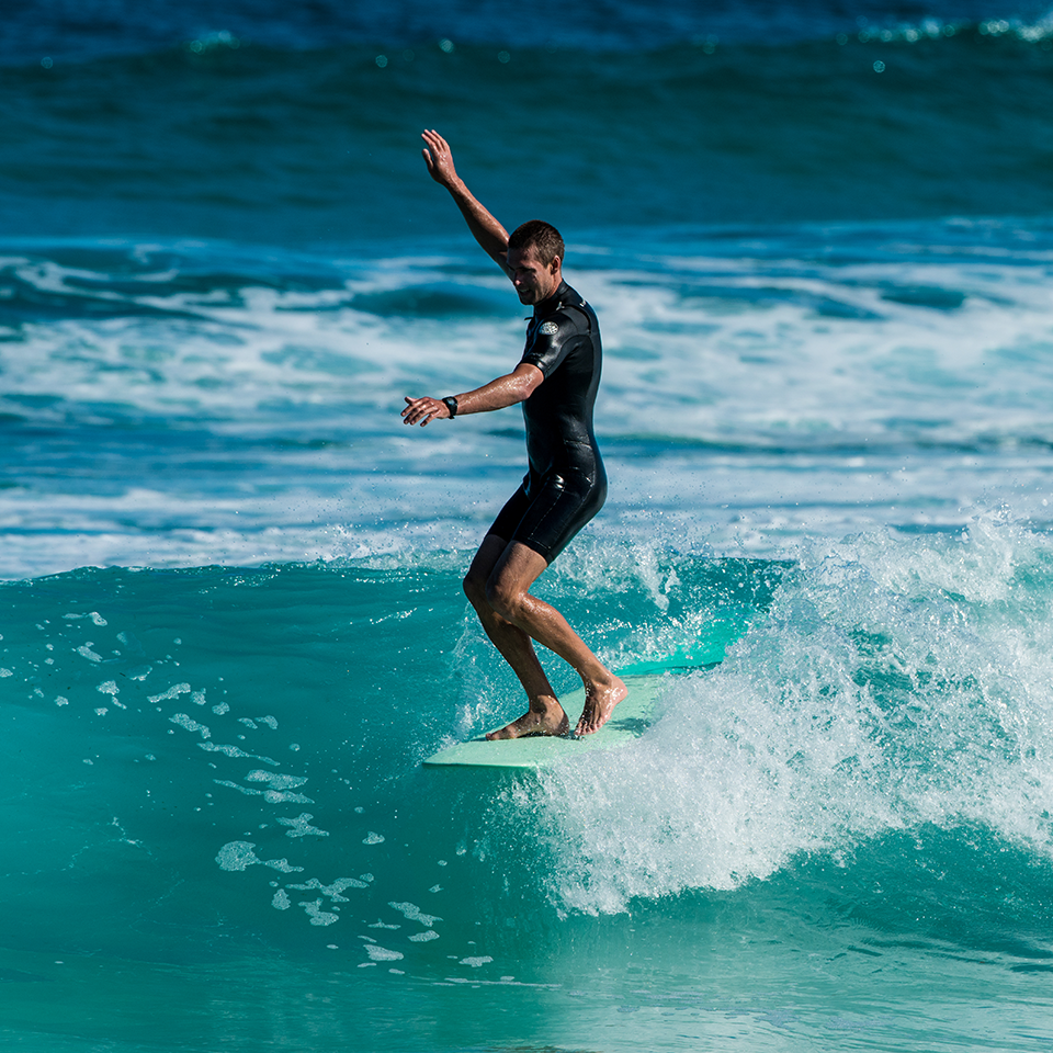 Retro 9'6 Modern Longboard - Two Tone Blue PU Surfboard for Adults & Beginners | Perfect for Beach Cruising, Wave Riding & Summer Surfing