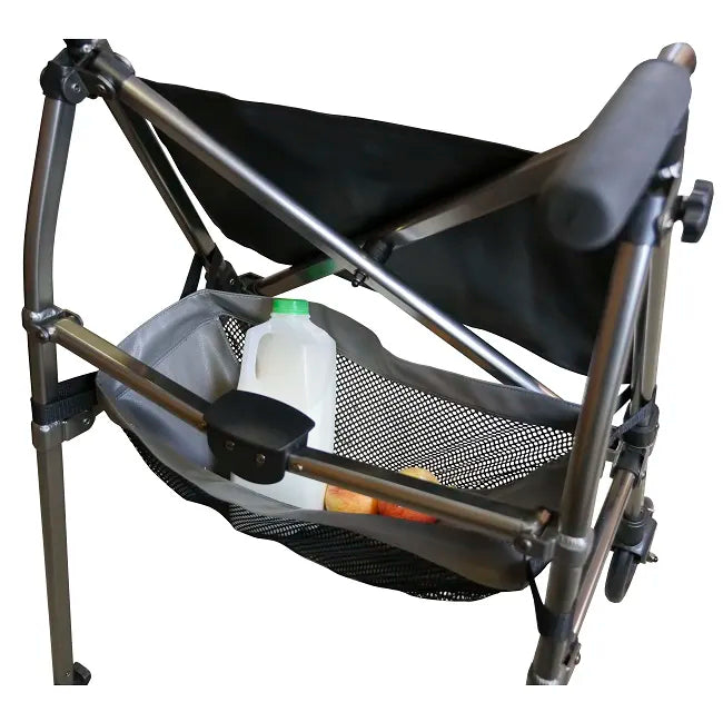 Signature Life Elite Travel Folding Walker - Lightweight Mobility Aid with Black Walnut Finish | Perfect for Seniors, Travel & Indoor/Outdoor Use