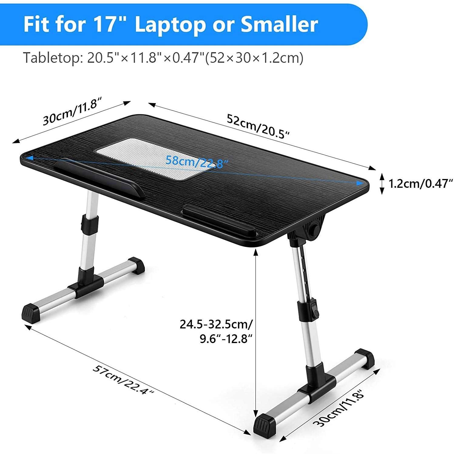 BoxWave Stand and Mount for Dell Latitude 5430 Rugged Laptop (14 Inch) - Adjustable True Wood Laptop Bed Tray Stand, Ergonomic Desk Stand for Comfortable Work in Bed, Office, or Home - Jet Black