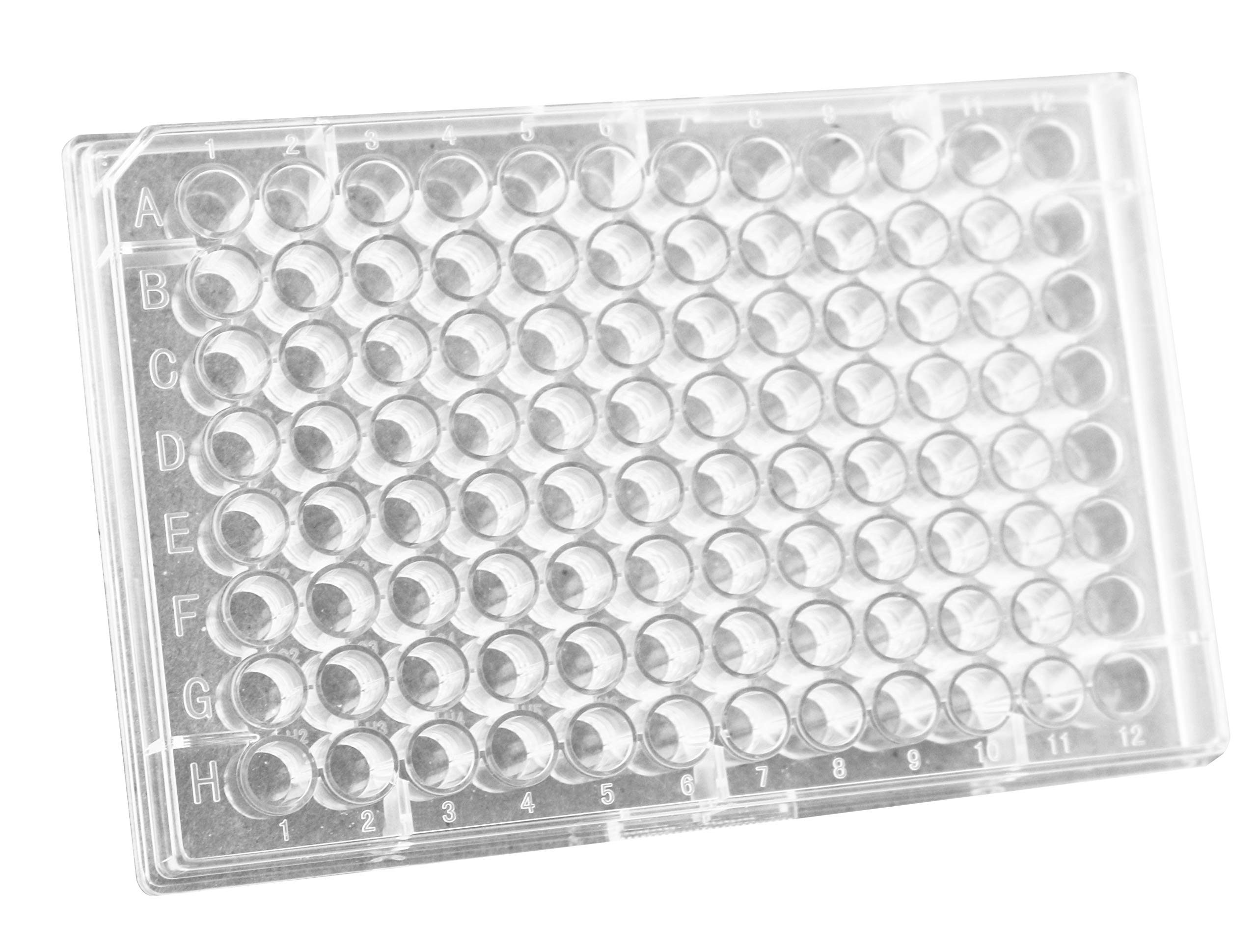 RPI 96 Well Assay Plate - Non-Sterile Flat Bottom Microplate Without Lid (10 Plates/Bag, 100 Plates/Case) - Ideal for ELISA, Cell Culture & Biochemical Assays in Laboratories