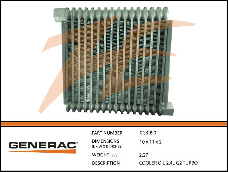 Generac 0G3990 Oil Cooler for 2.4L Turbo Engines - High-Performance Cooling Solution for Generators & Power Equipment - Perfect for Home Backup Power & Industrial Use