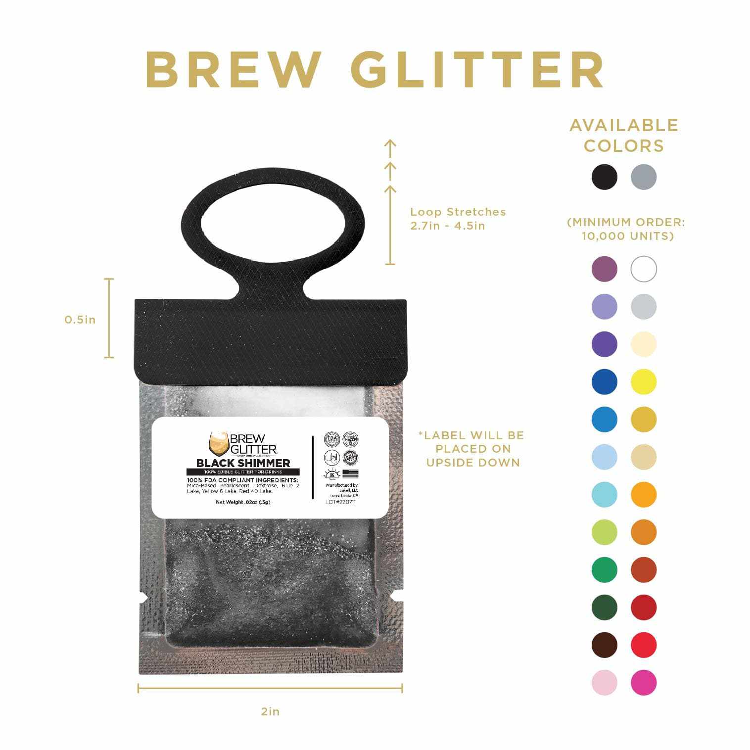 Black Brew Glitter® Necker - Bulk Wholesale Scarf for Women & Men | Perfect for Parties, Festivals, and Fashion Accessories