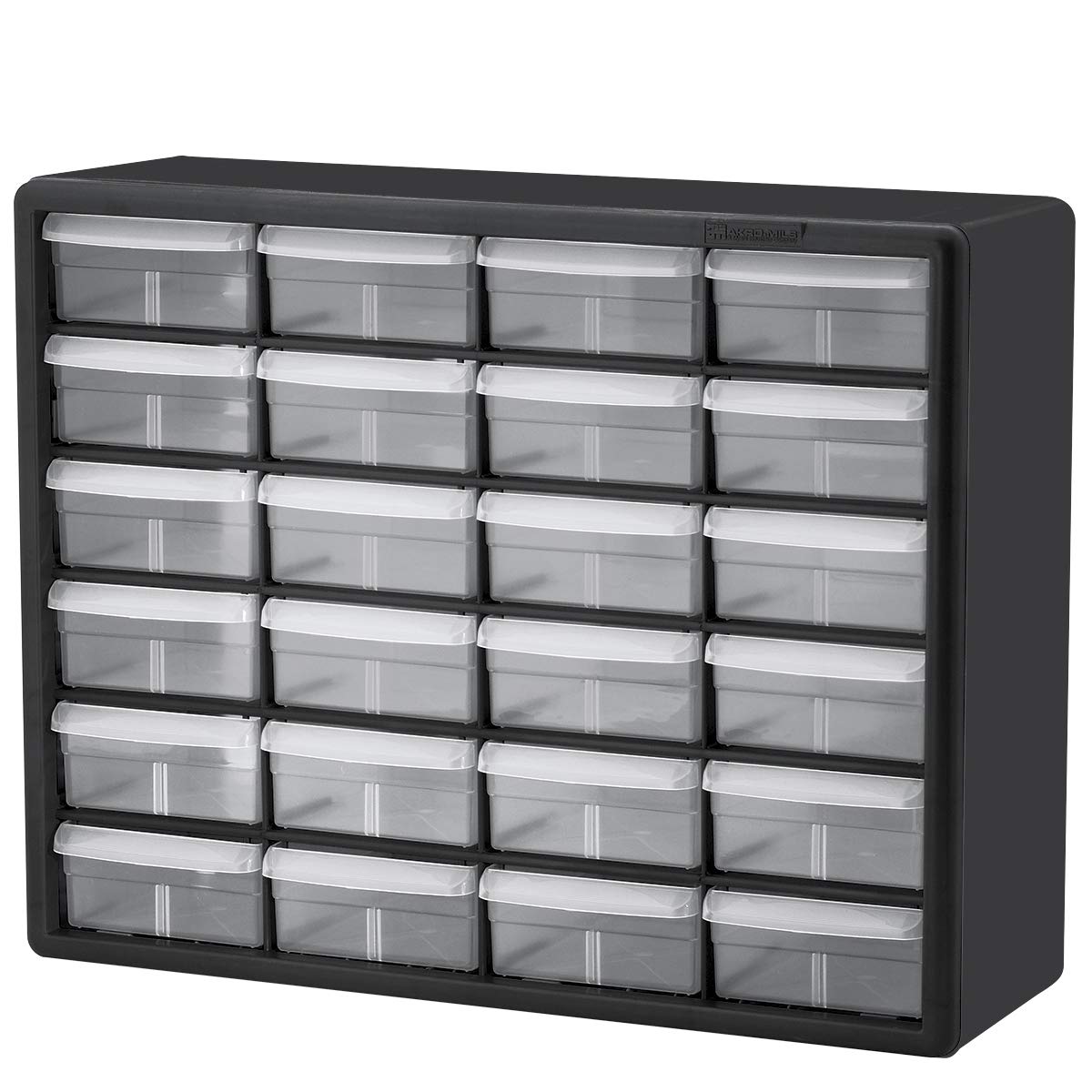 Akro-Mils 24-Drawer Plastic Storage Cabinet - 20x6x16 Inch Black Organizer for Garage, Beads, LEGO Bricks, Teacher Supplies & Makeup - Durable Drawer System for Home, Office & Craft Room Organization