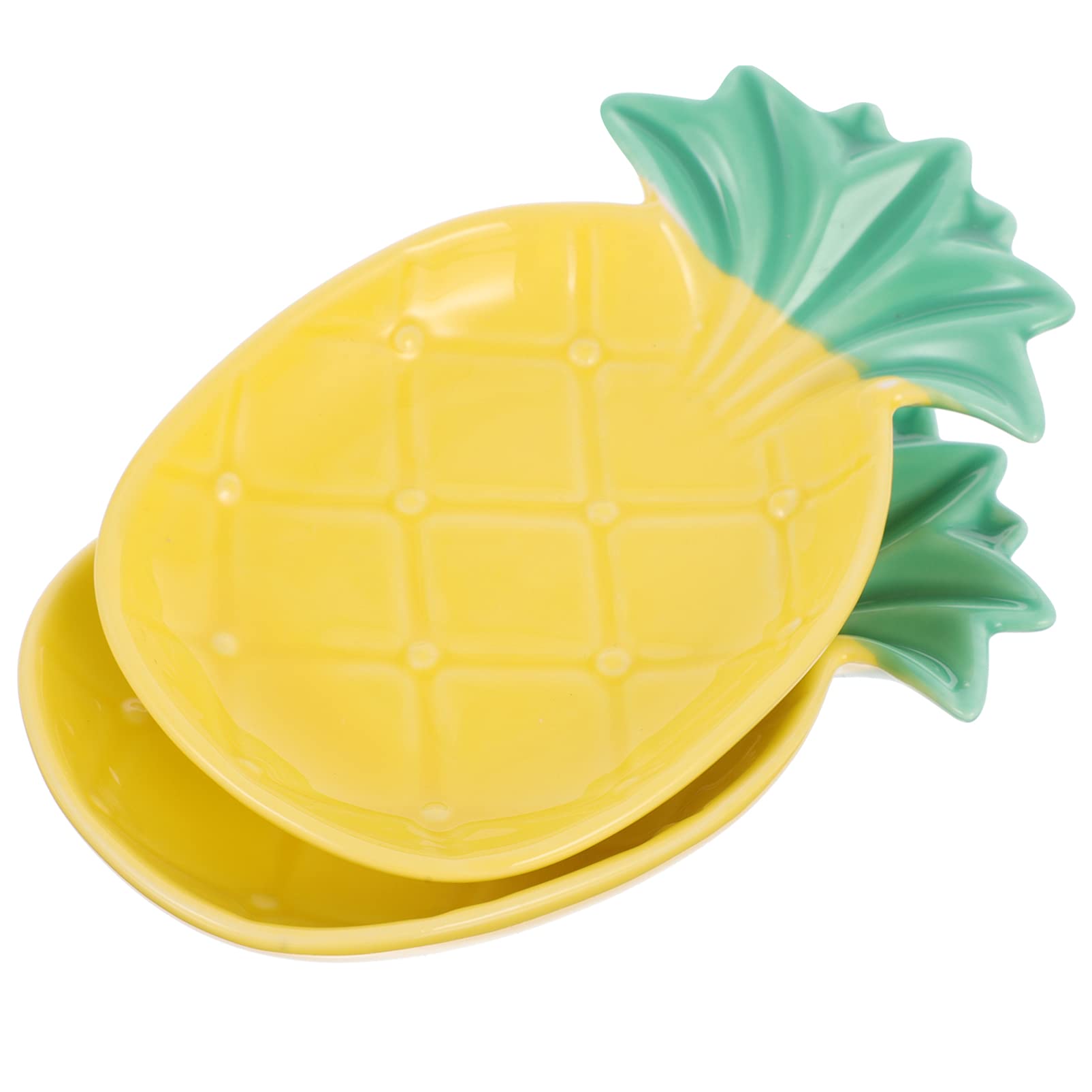 IMIKEYA 2-Piece Ceramic Sauce Dish Set - Pineapple-Shaped Porcelain Small Bowls for Sushi Dipping, Seasoning, Fruit Serving, Appetizer Plates - Perfect for Japanese Cuisine, Party Snacks & Home Decor