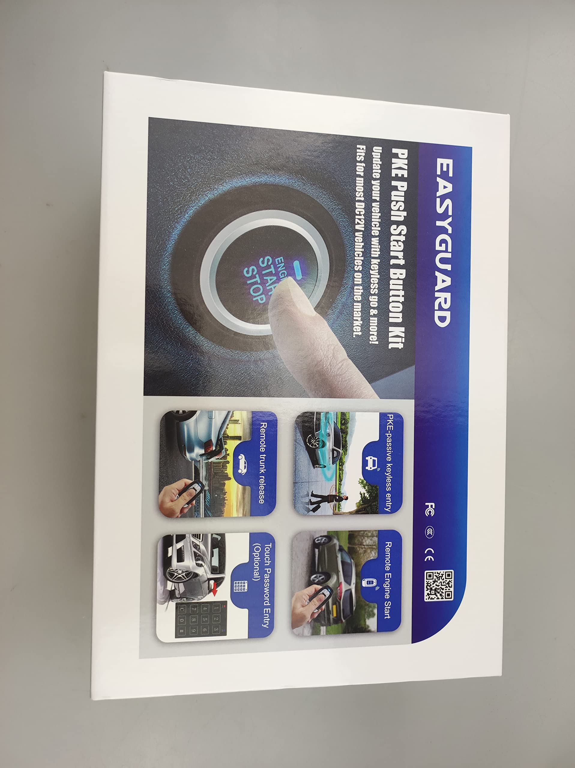 EASYGUARD EC002-T-NS Advanced Rolling Code PKE Car Alarm System with Keyless Entry, Remote Start, Push Button Ignition, Touch Password & Shock Sensor - Auto Lock/Unlock for Vehicle Security | Perfect for Daily Commute & Parking Safety