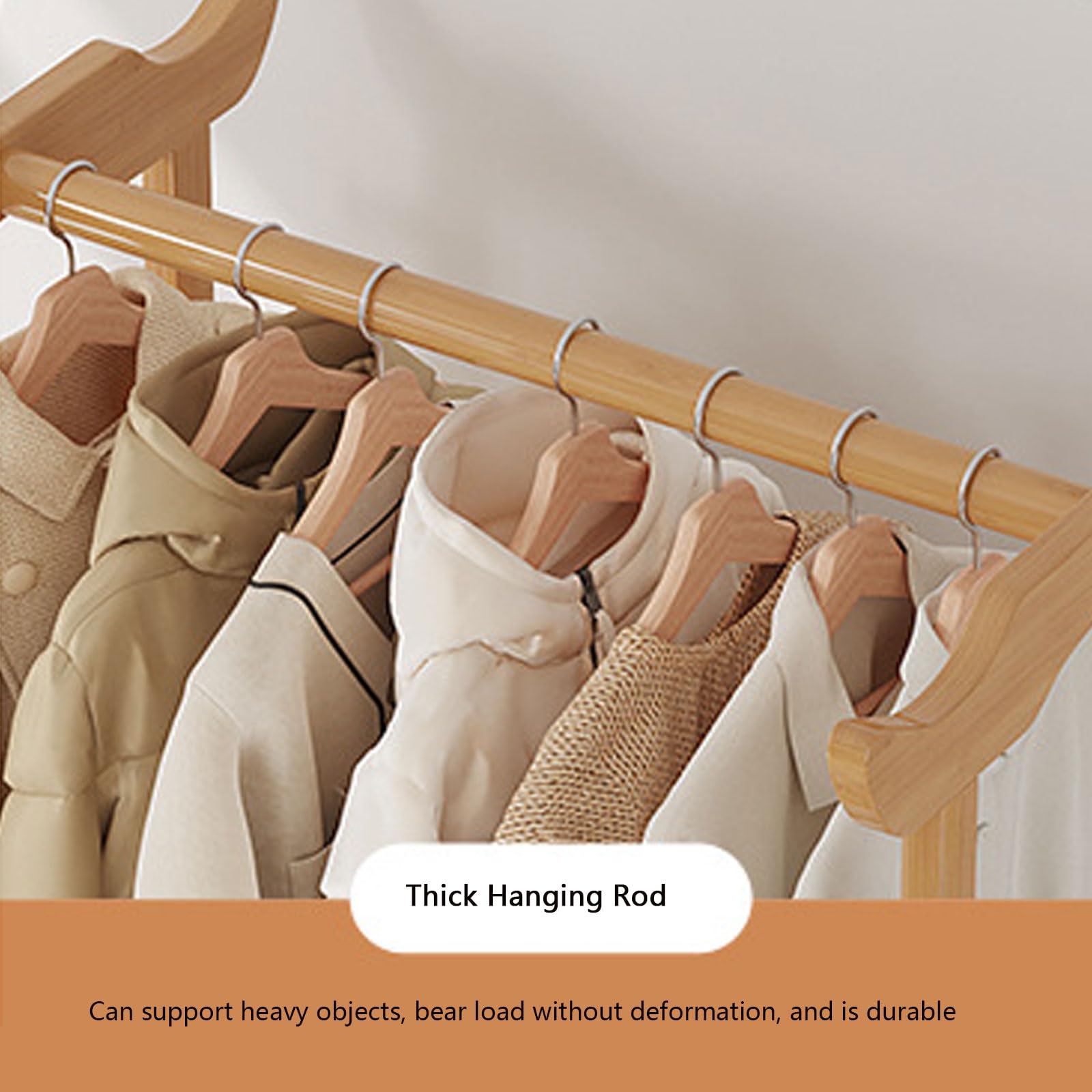 Modern Minimalist Bamboo Coat Rack Stand with 8 Hooks & Storage Shelves - Freestanding Clothes Hanger for Jackets, Hats & Accessories - Perfect for Living Room, Bedroom, Hallway & Entryway Organization