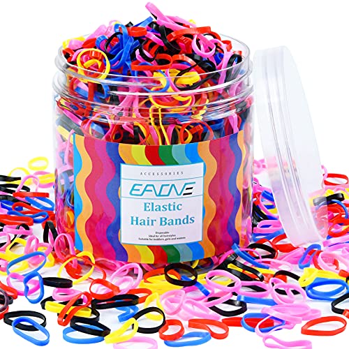 EAONE 1500 Count Disposable Elastic Hair Ties for Women & Girls - Soft No-Slip Rubber Hair Bands for School, Work, Gym, and Everyday Use (Box Packaged)