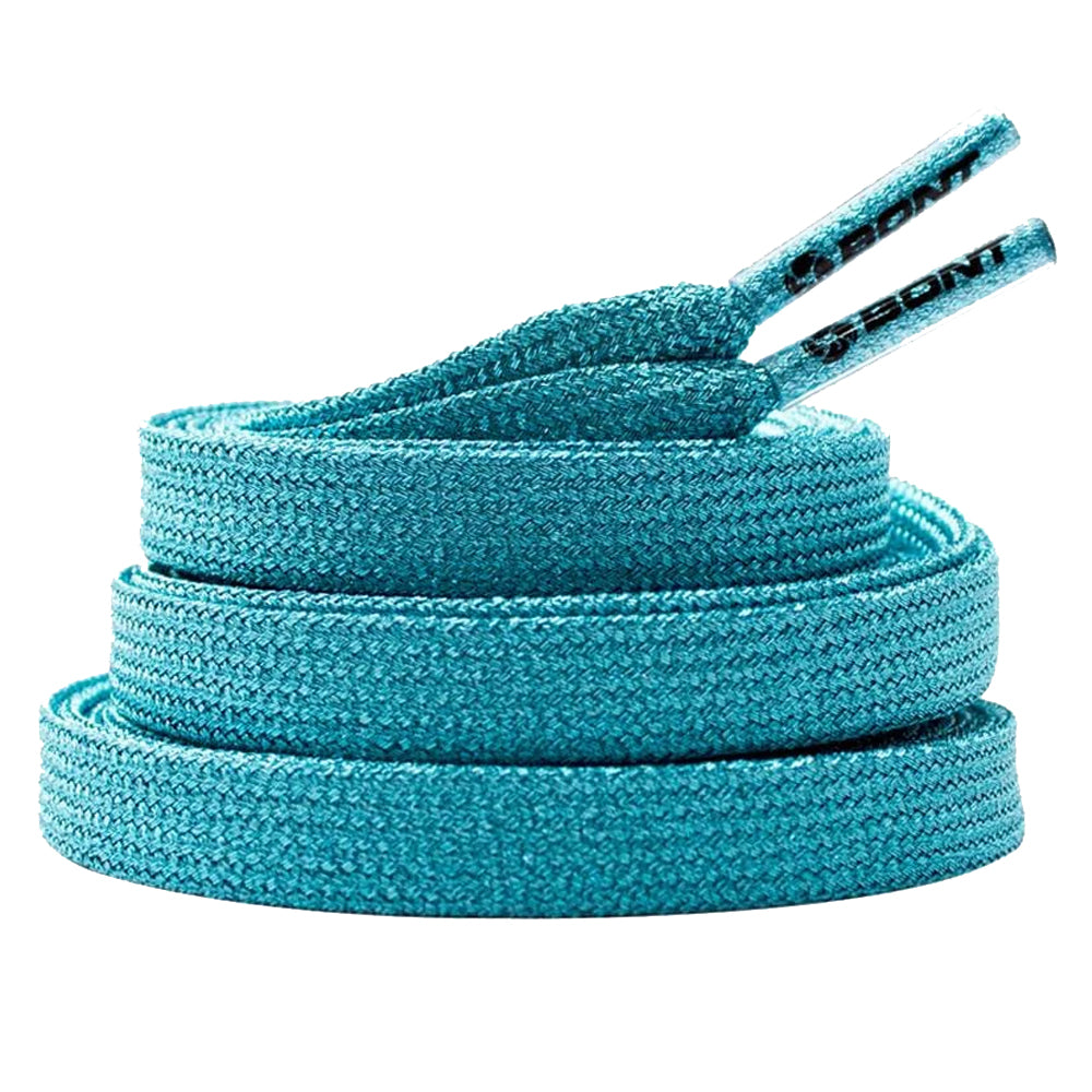 Bont Shimmer Waxed Lace - 8mm Misty Teal Roller Skate Laces for Artistic Skating & Derby - Premium Quality, Durable & Stylish Roller Skate Accessories
