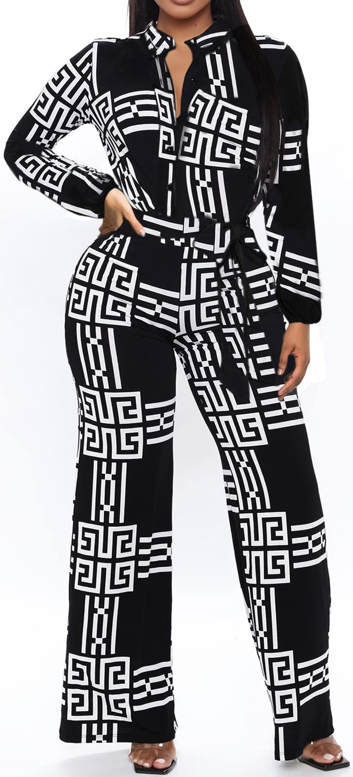 Elegant Women's V-Neck Long Sleeve Jumpsuit - Business Casual & Clubwear Romper with Straight Leg Pants | Perfect for Office, Night Out & Special Occasions