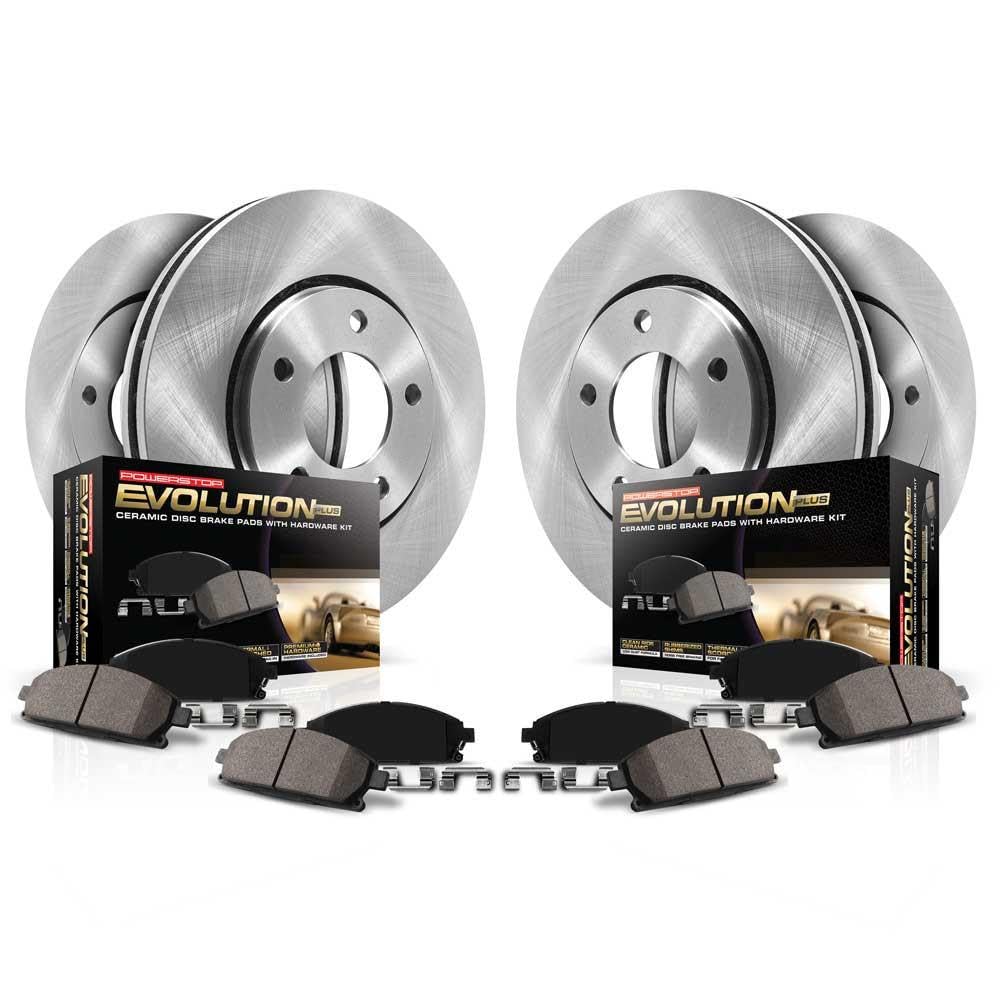 Power Stop KOE8634 Front & Rear Brake Kit - OE Rotors & Ceramic Pads for 2020-2022 Toyota Prius Prime | Premium Braking Performance for Hybrid Vehicles | Perfect for City Commuting & Highway Driving